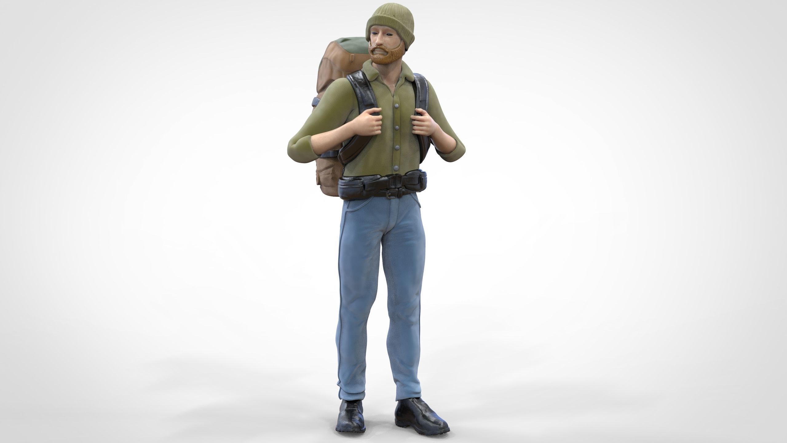 N1 Hiker 1 64 Miniature standing 3D print model_2