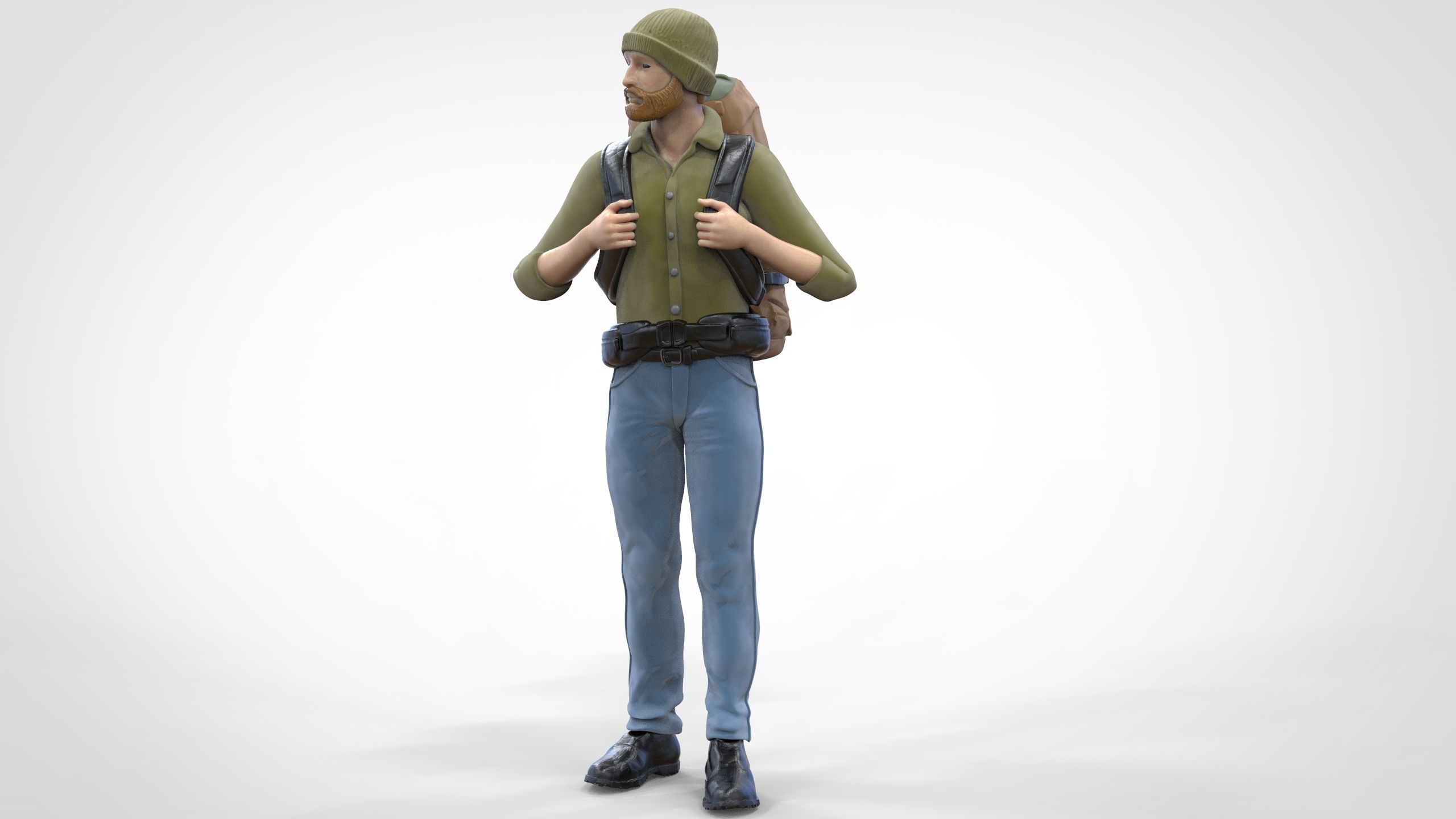 N1 Hiker 1 64 Miniature standing 3D print model_5