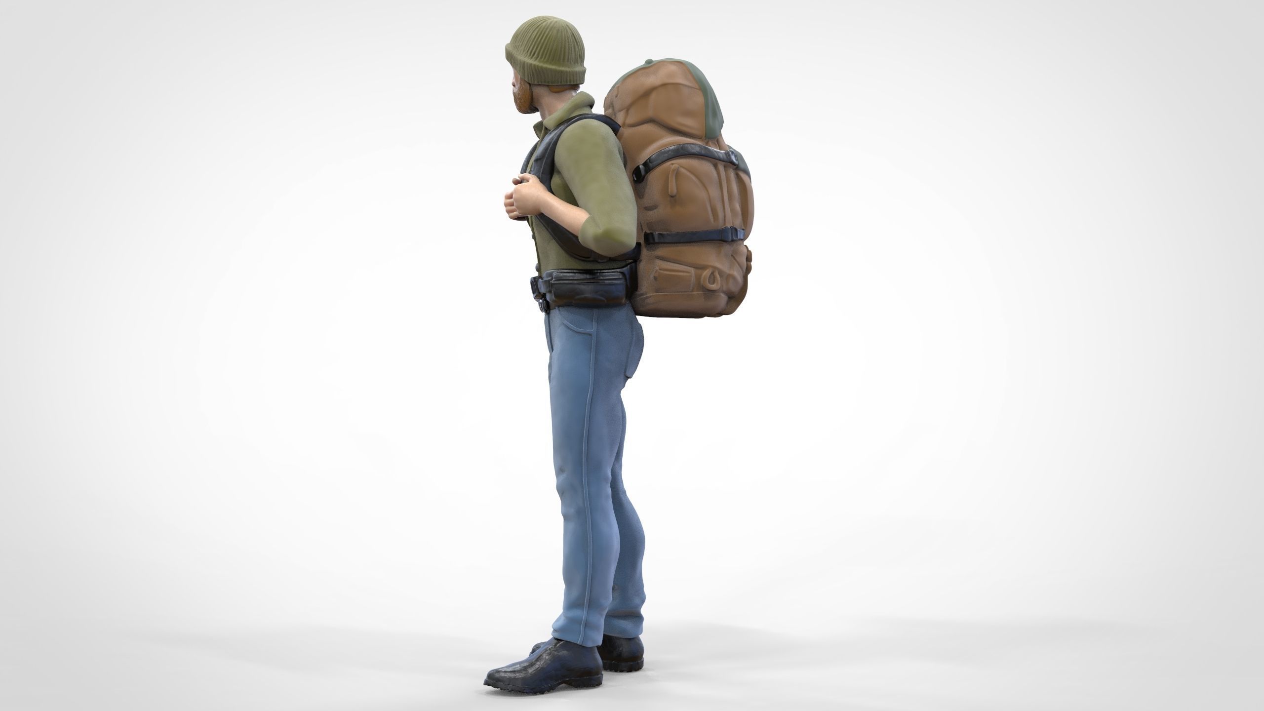 N1 Hiker 1 64 Miniature standing 3D print model_9