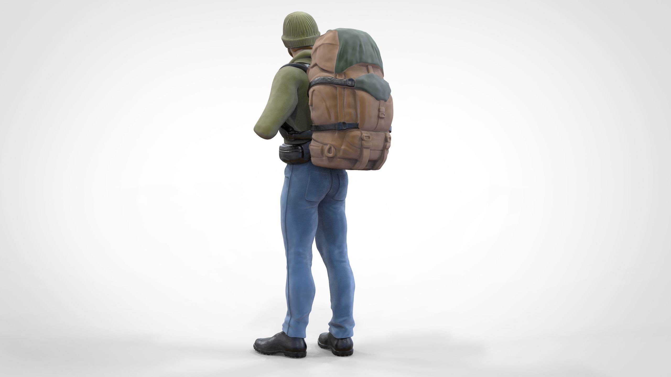 N1 Hiker 1 64 Miniature standing 3D print model_12