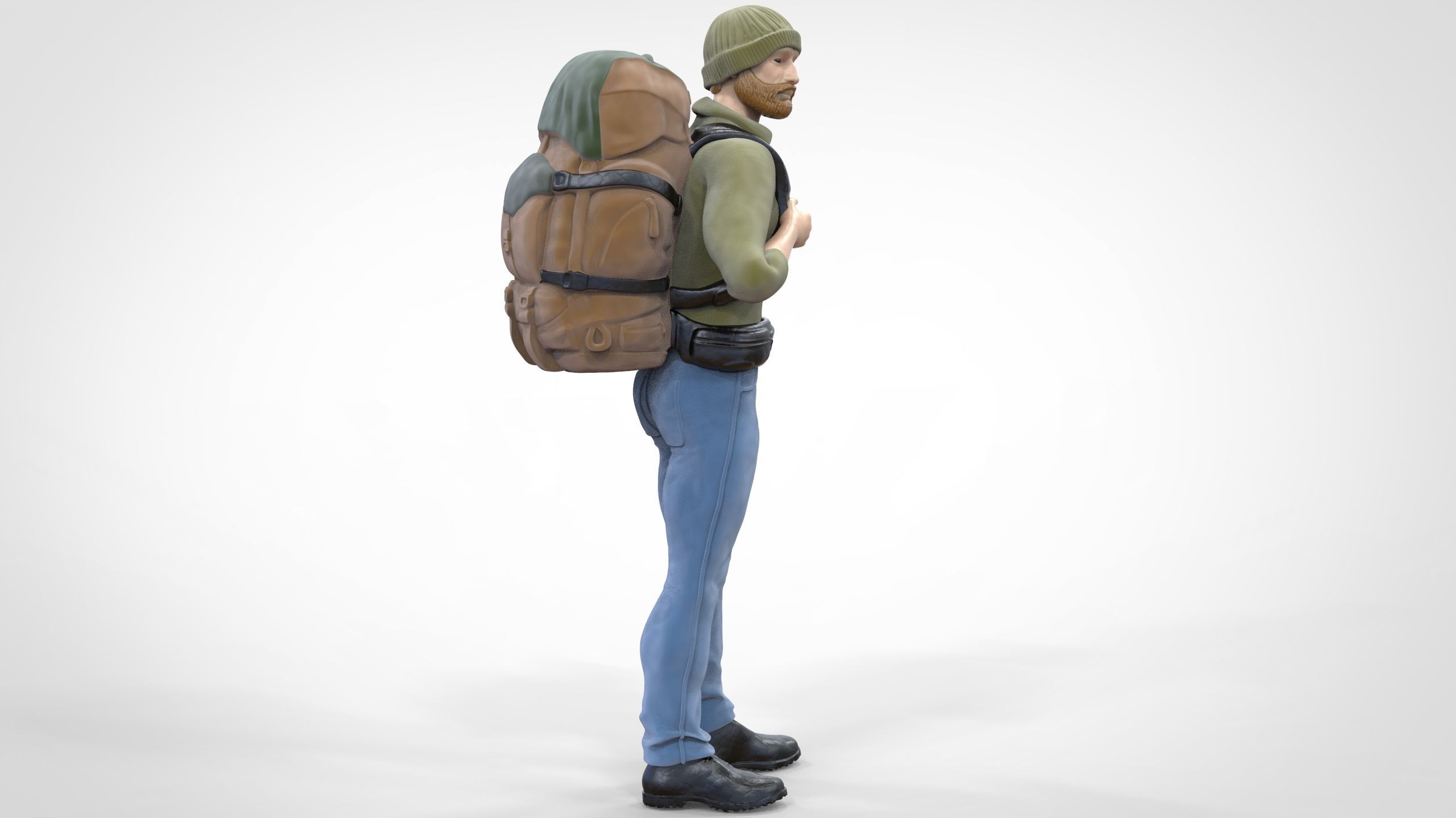 N1 Hiker 1 64 Miniature standing 3D print model_20