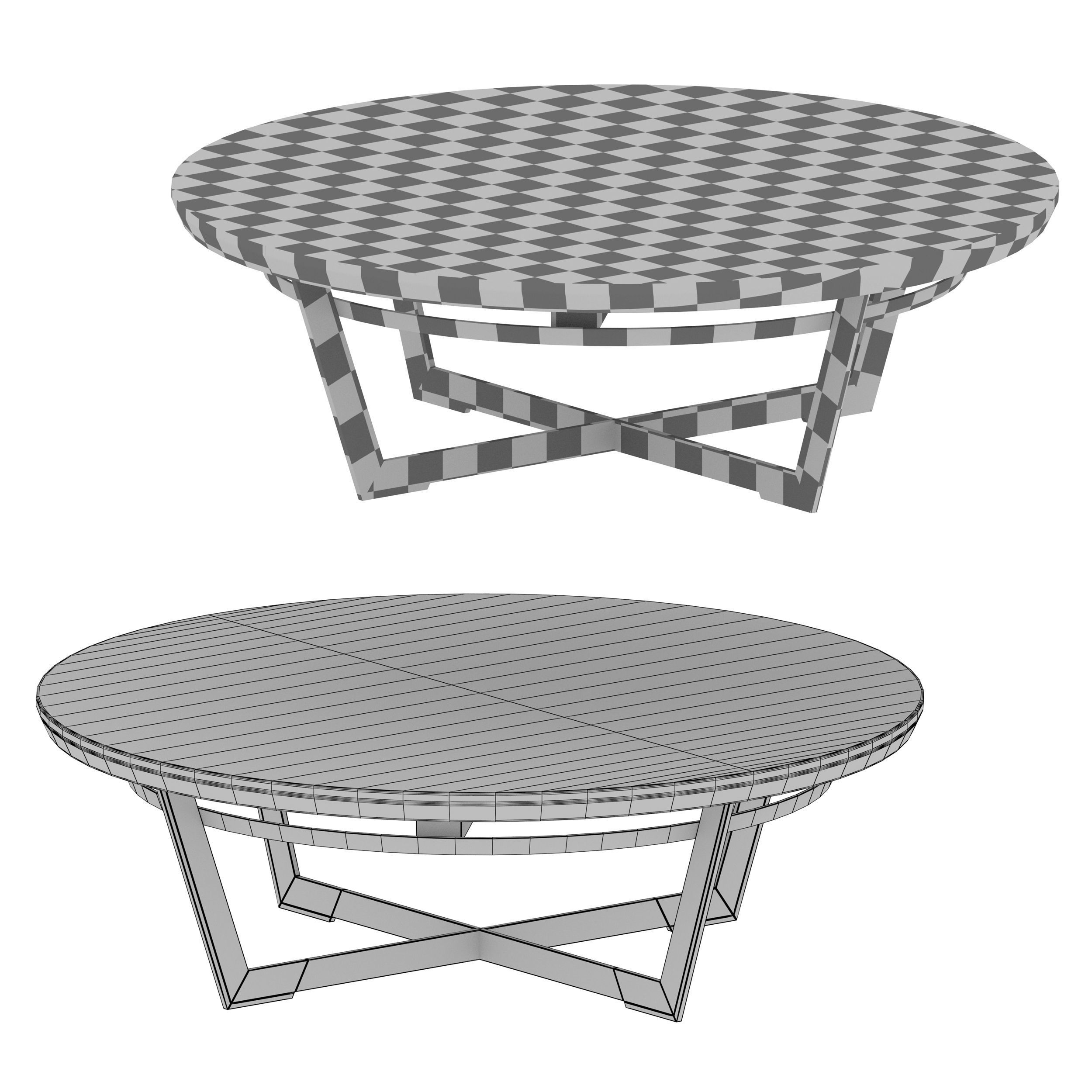 Verdad Wood Top Coffee Table Crate and Barrel 3D model_11