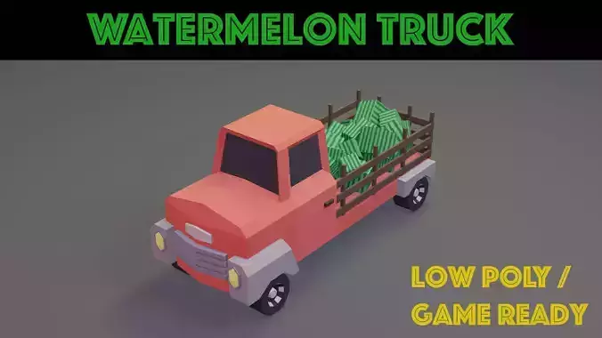 Watermelon Truck Low-poly 3D model