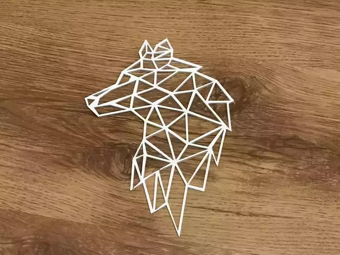 Geometric Wolf 3D print model