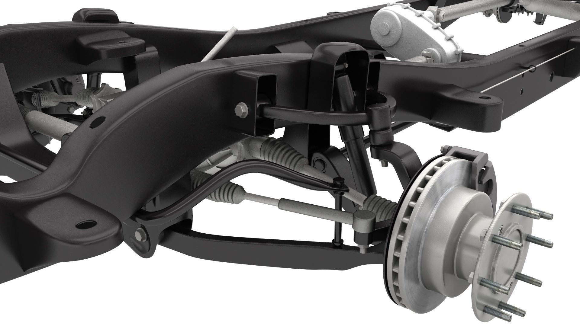 DUALLY PICKUP TRUCK CHASSIS 4WD IFS 3D model_6