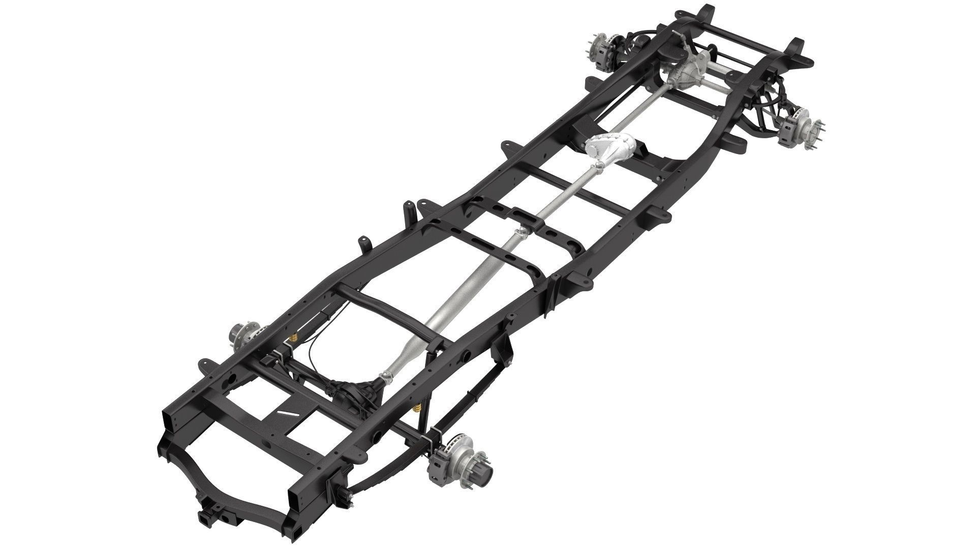 DUALLY PICKUP TRUCK CHASSIS 4WD IFS 3D model_1