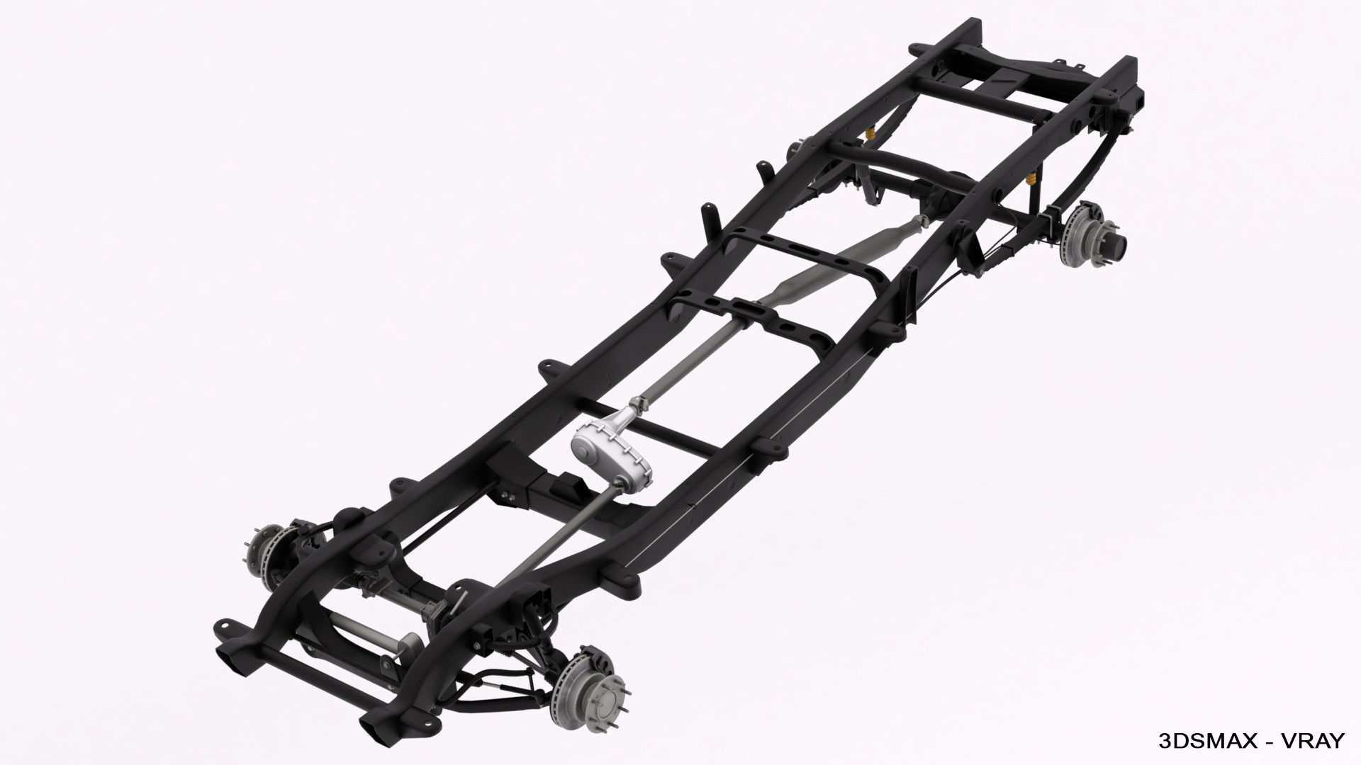 DUALLY PICKUP TRUCK CHASSIS 4WD IFS 3D model_13