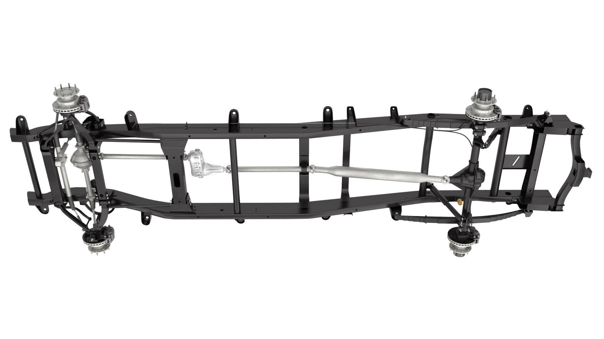 DUALLY PICKUP TRUCK CHASSIS 4WD IFS 3D model_3