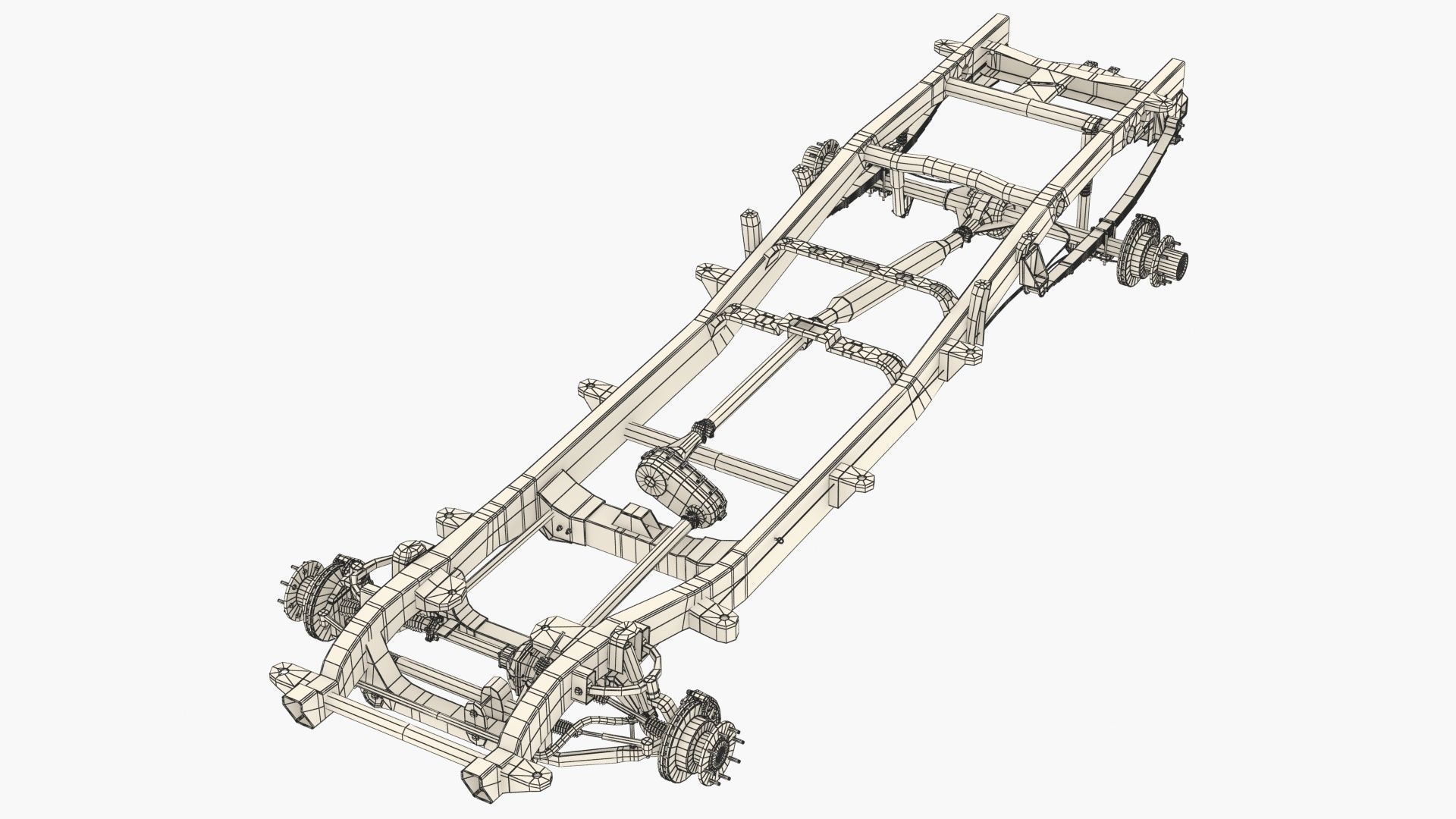 DUALLY PICKUP TRUCK CHASSIS 4WD IFS 3D model_8