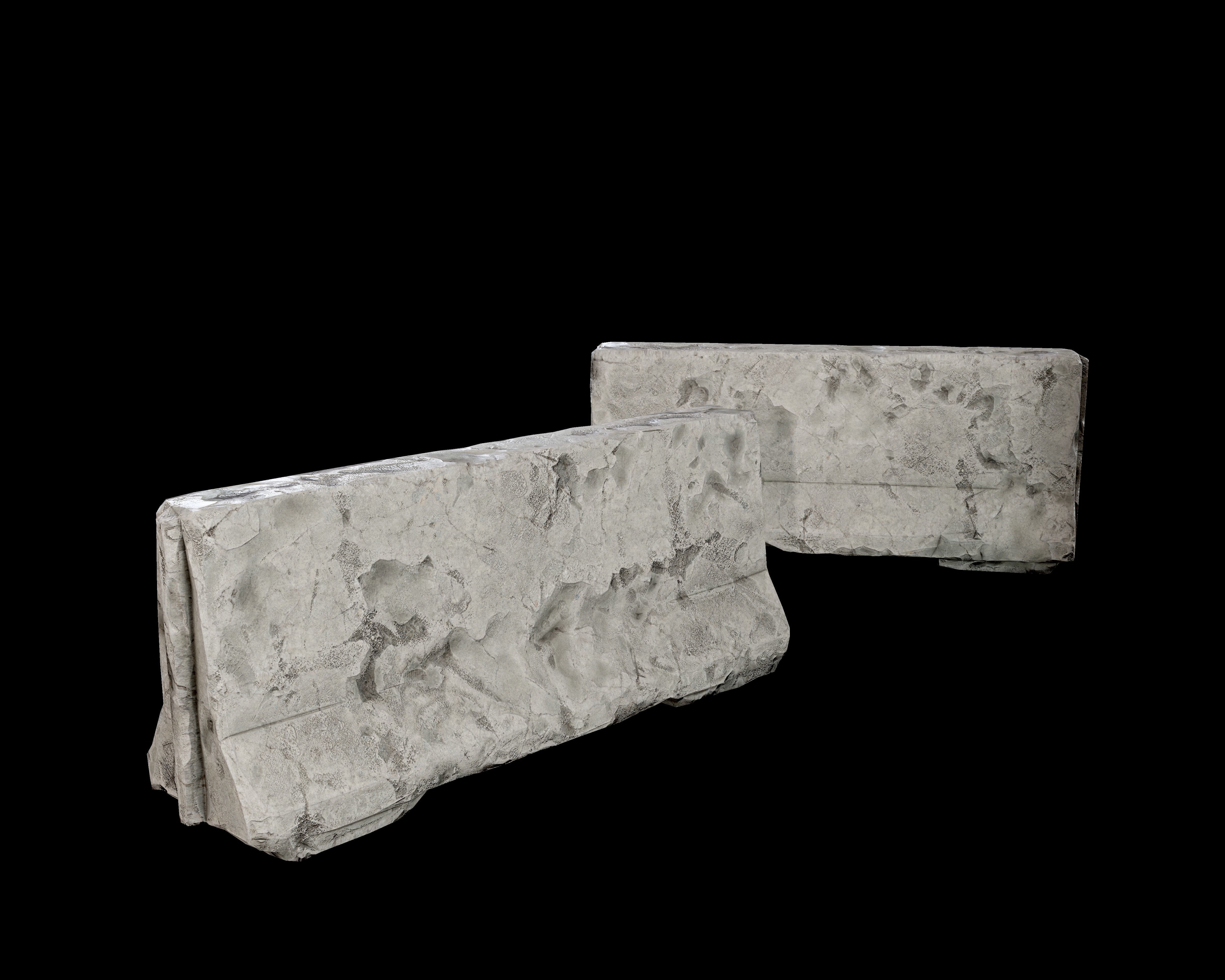 8 Destroyed Concrete Divider Pack Game Ready Low-poly 3D model_6