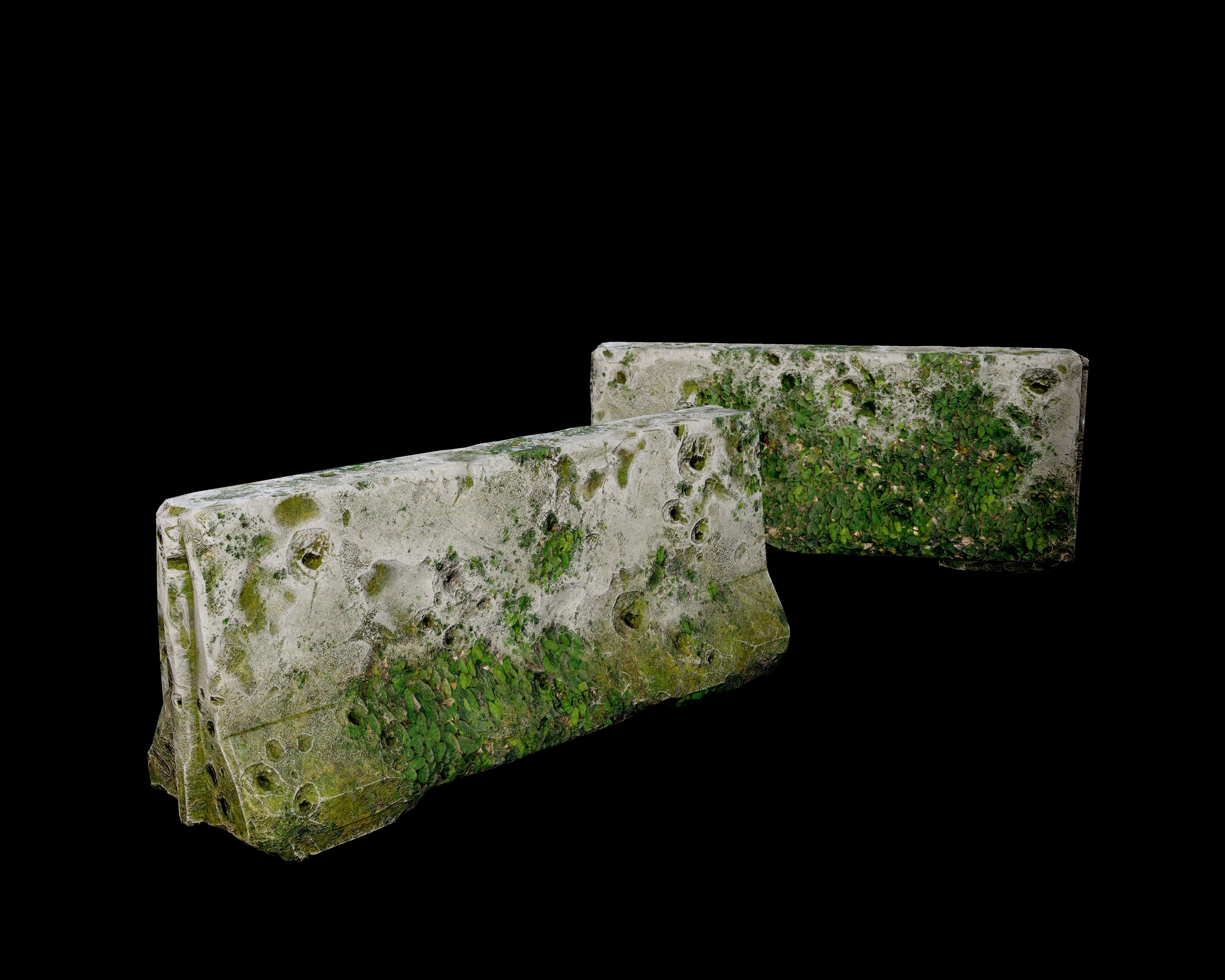 8 Destroyed Concrete Divider Pack Game Ready Low-poly 3D model_4