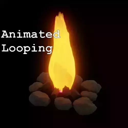 Animated Campfire looping Updated Low-poly 3D model