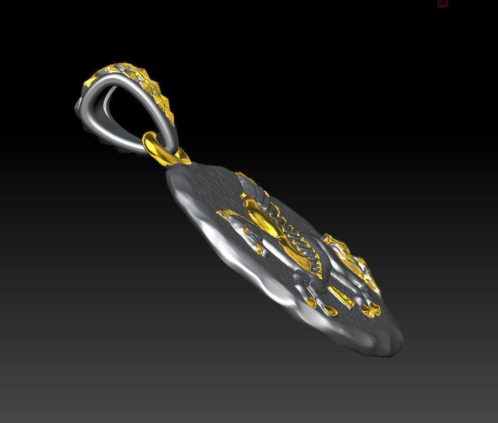Pendant coin pegasus 3D print model_1