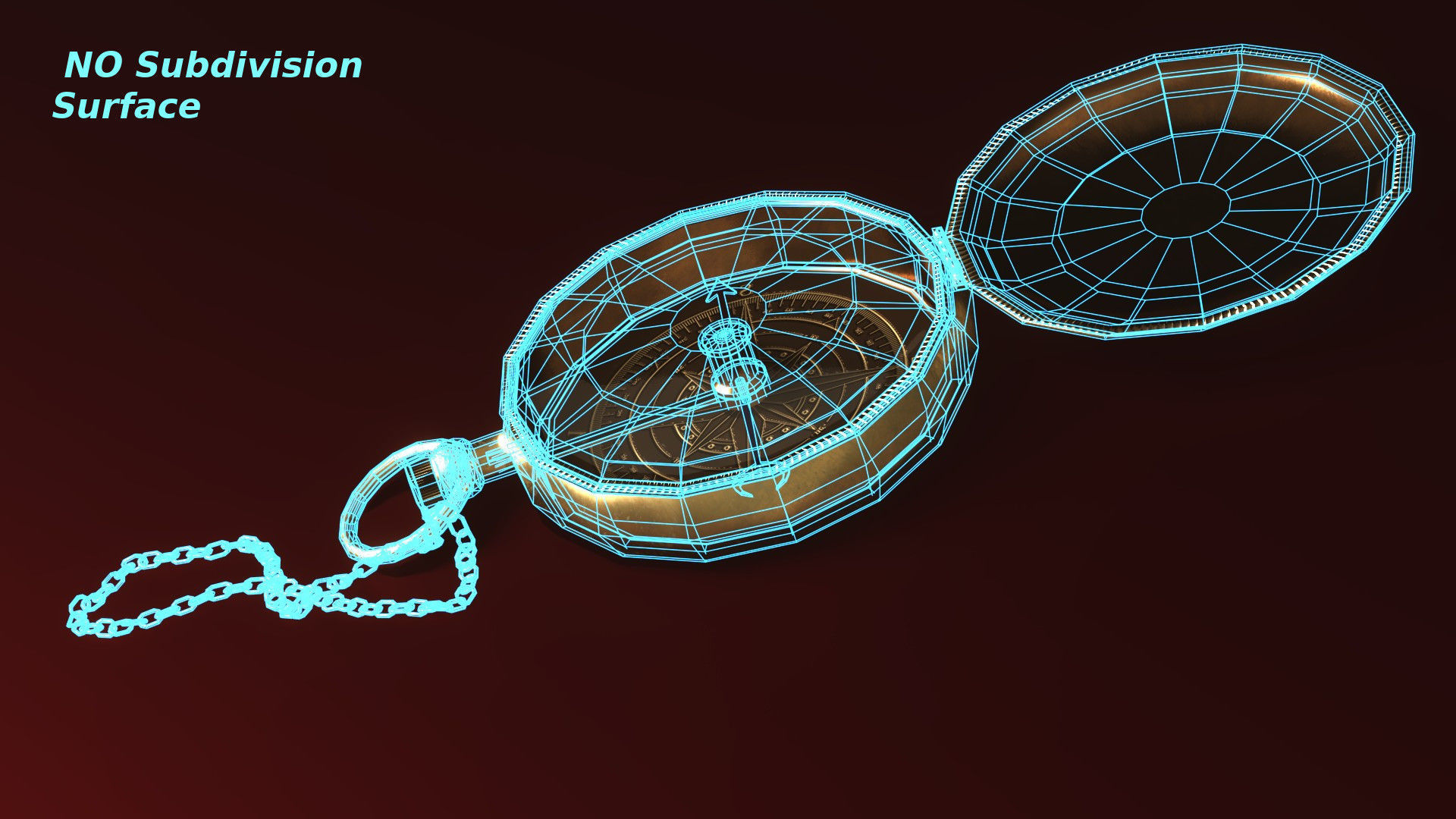 Old Bronze Compass Low-poly 3D model_5