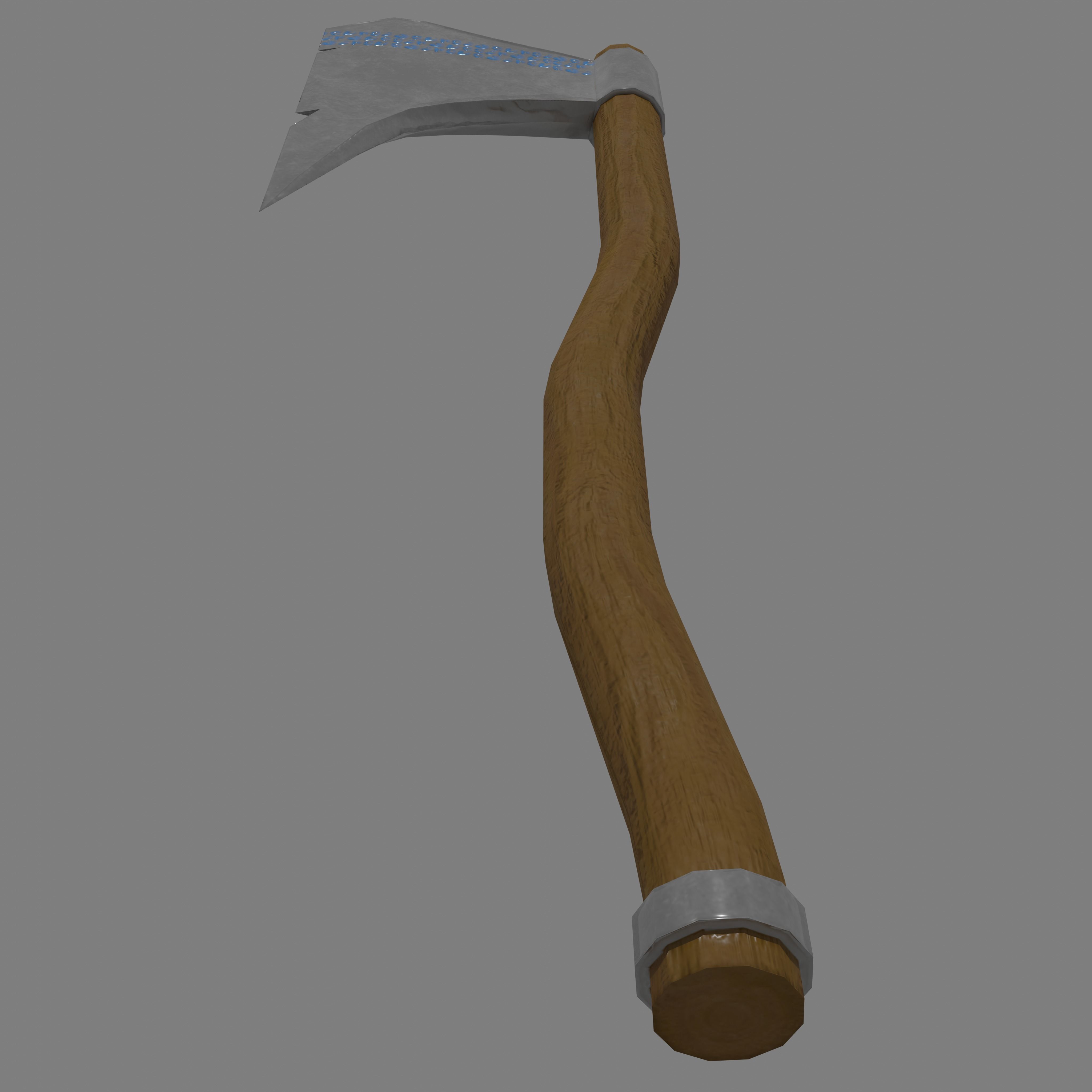 Stylized low-poly axe 3D model Free low-poly 3D model_7