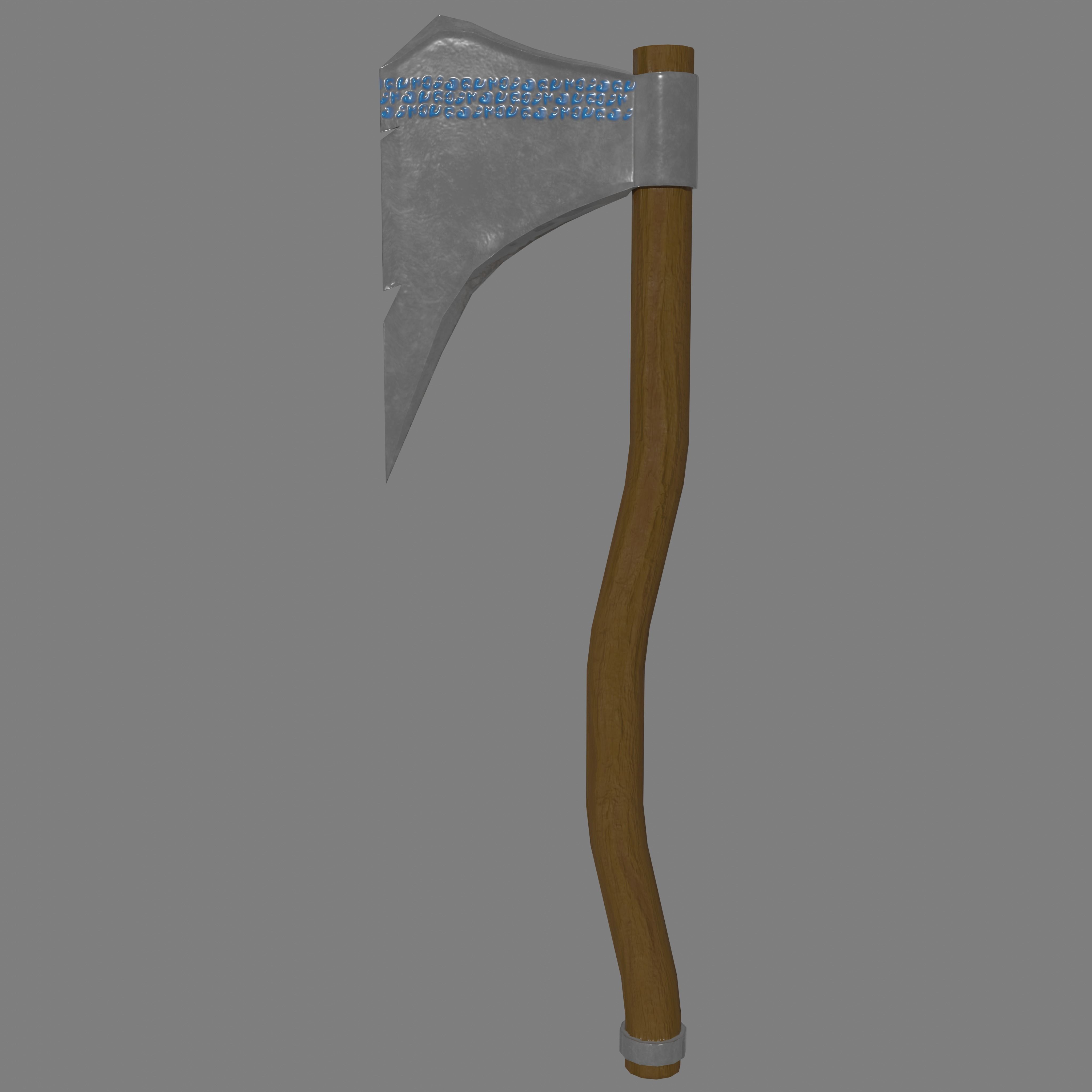 Stylized low-poly axe 3D model Free low-poly 3D model_4
