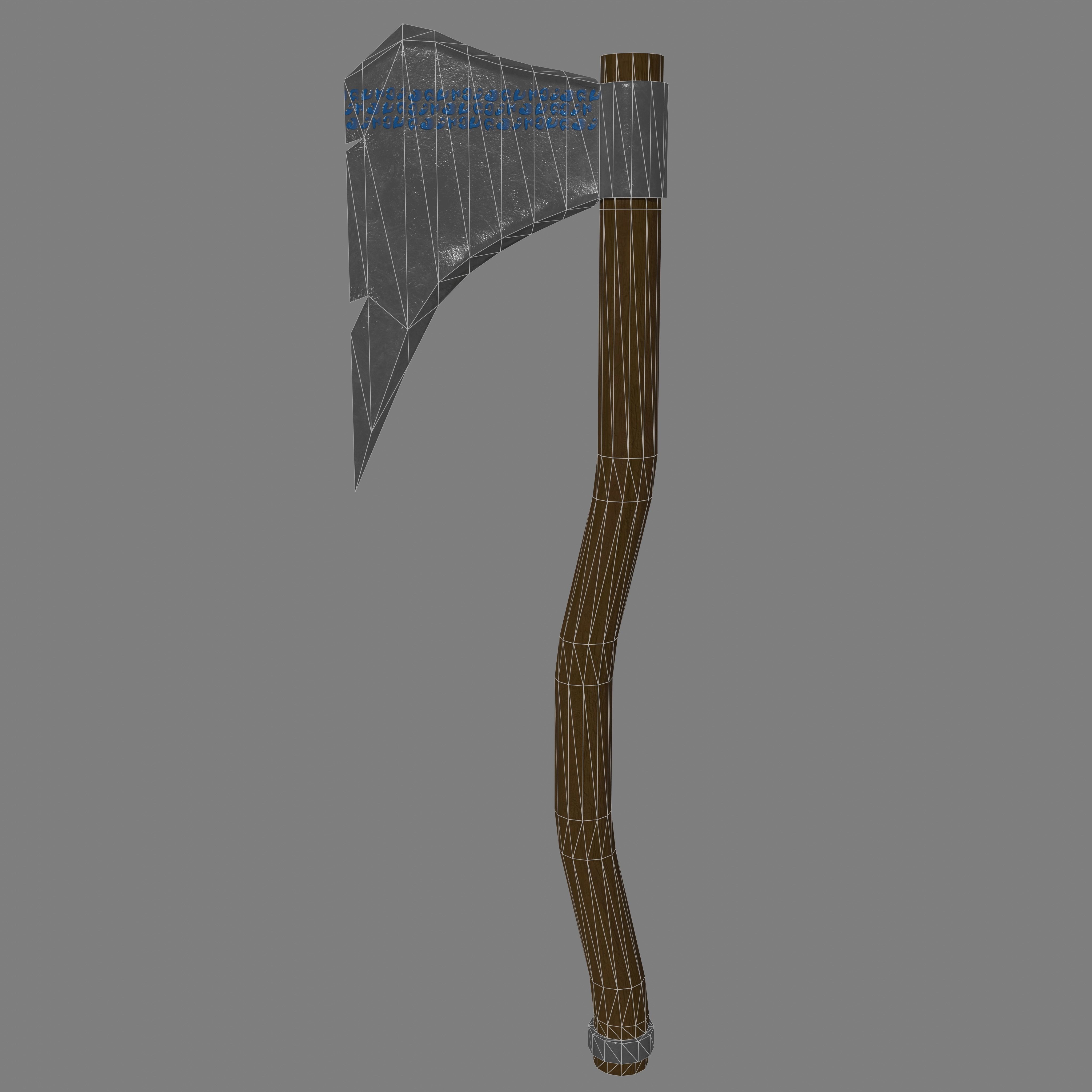 Stylized low-poly axe 3D model Free low-poly 3D model_1