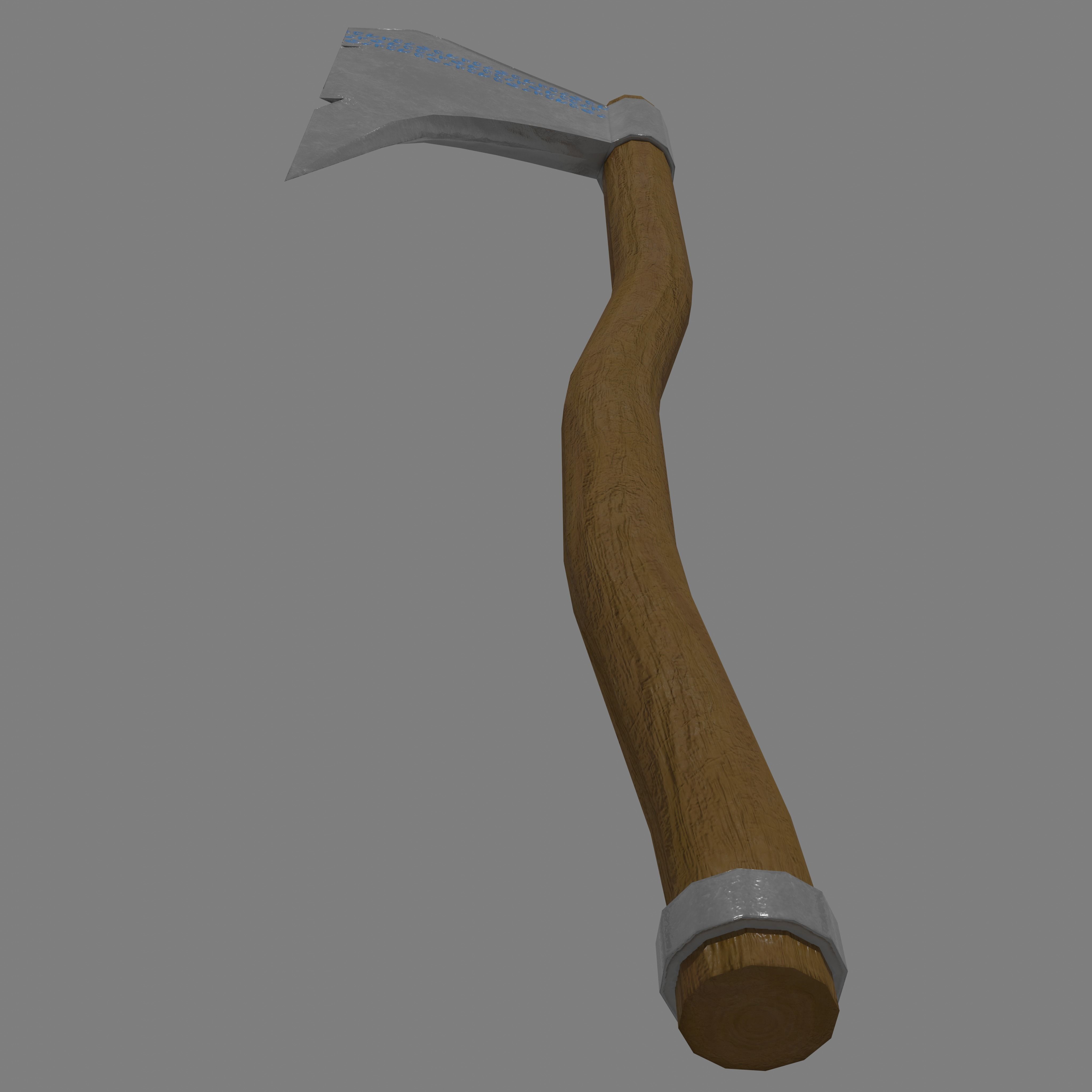 Stylized low-poly axe 3D model Free low-poly 3D model_3