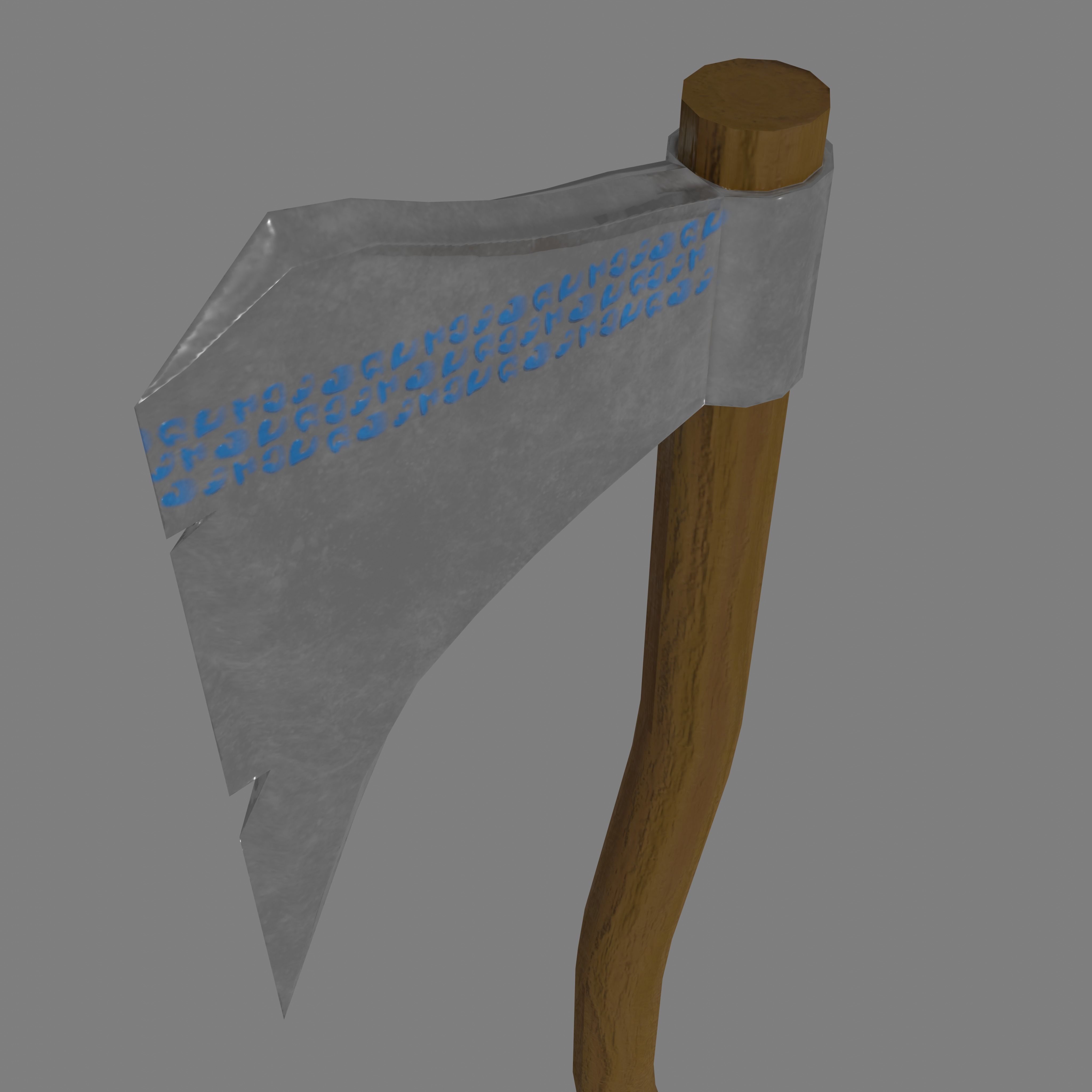 Stylized low-poly axe 3D model Free low-poly 3D model_6