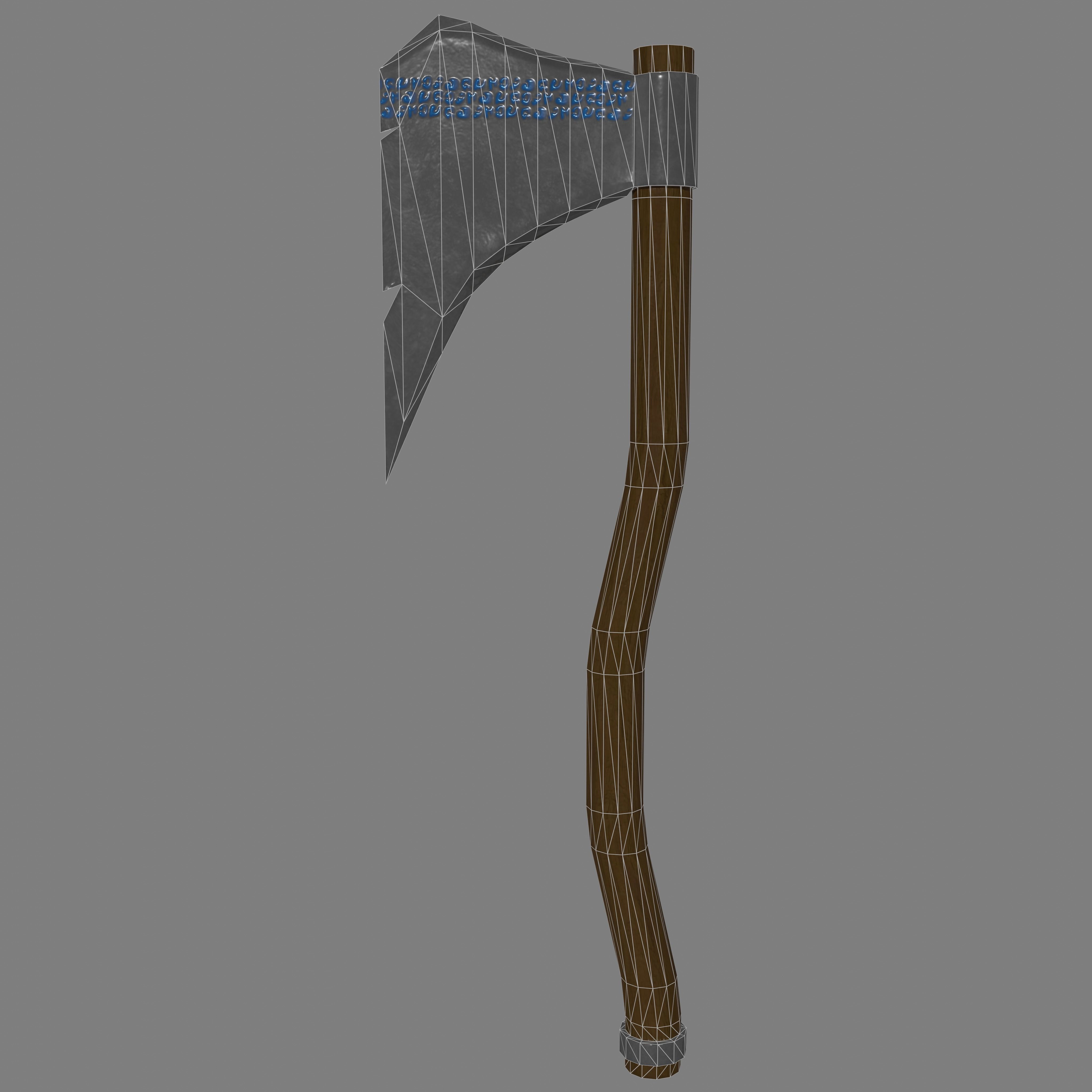 Stylized low-poly axe 3D model Free low-poly 3D model_5