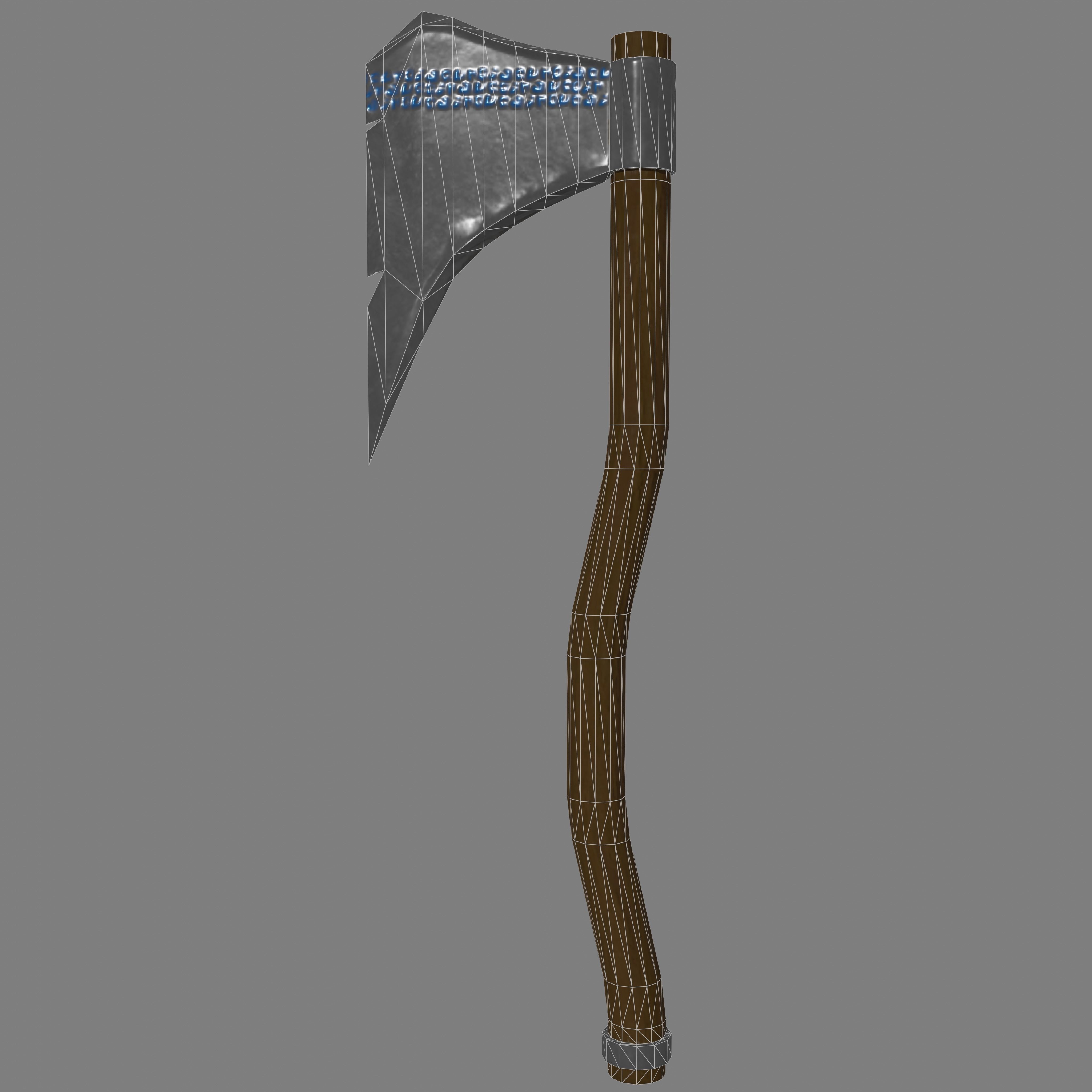 Stylized low-poly axe 3D model Free low-poly 3D model_9