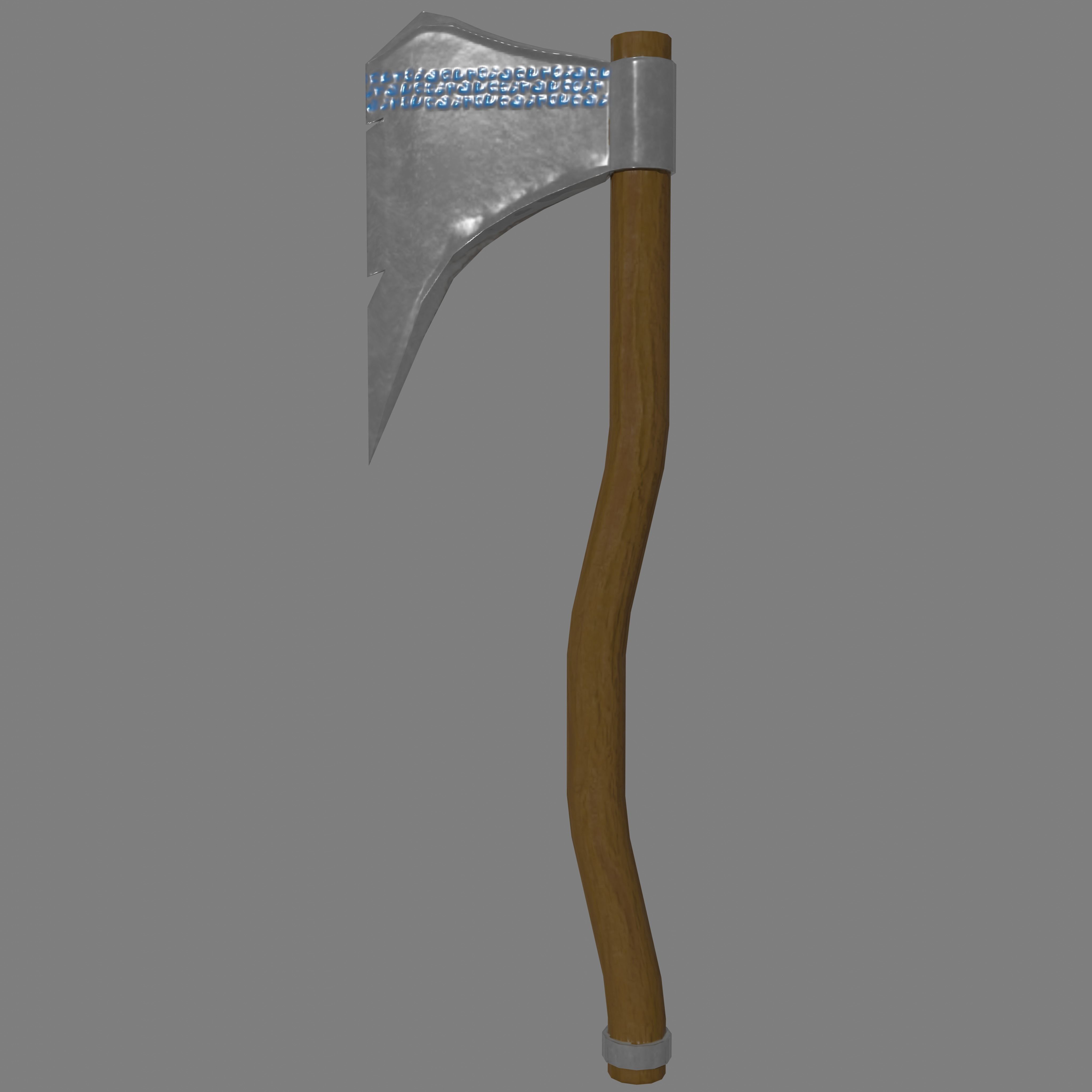 Stylized low-poly axe 3D model Free low-poly 3D model_8
