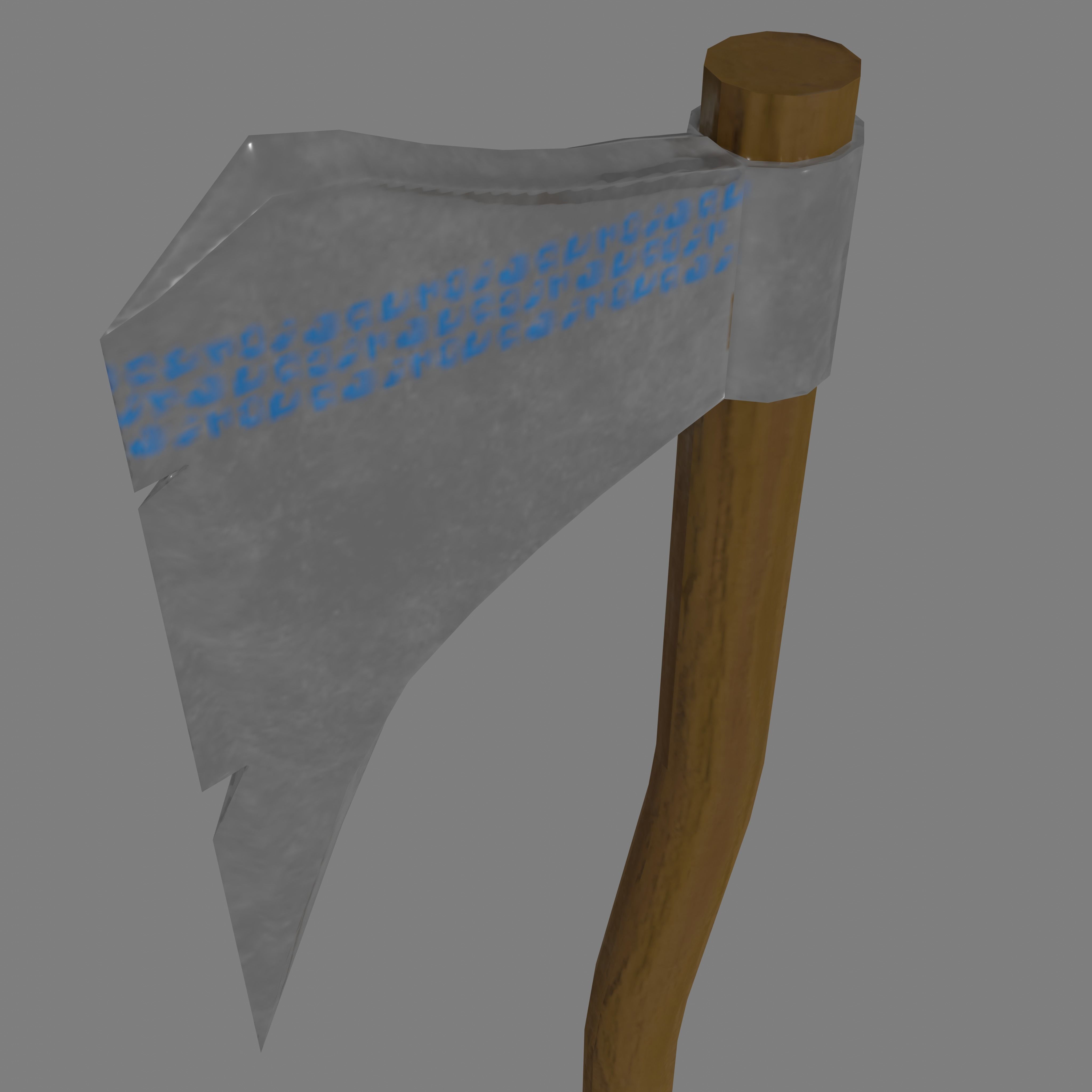 Stylized low-poly axe 3D model Free low-poly 3D model_10