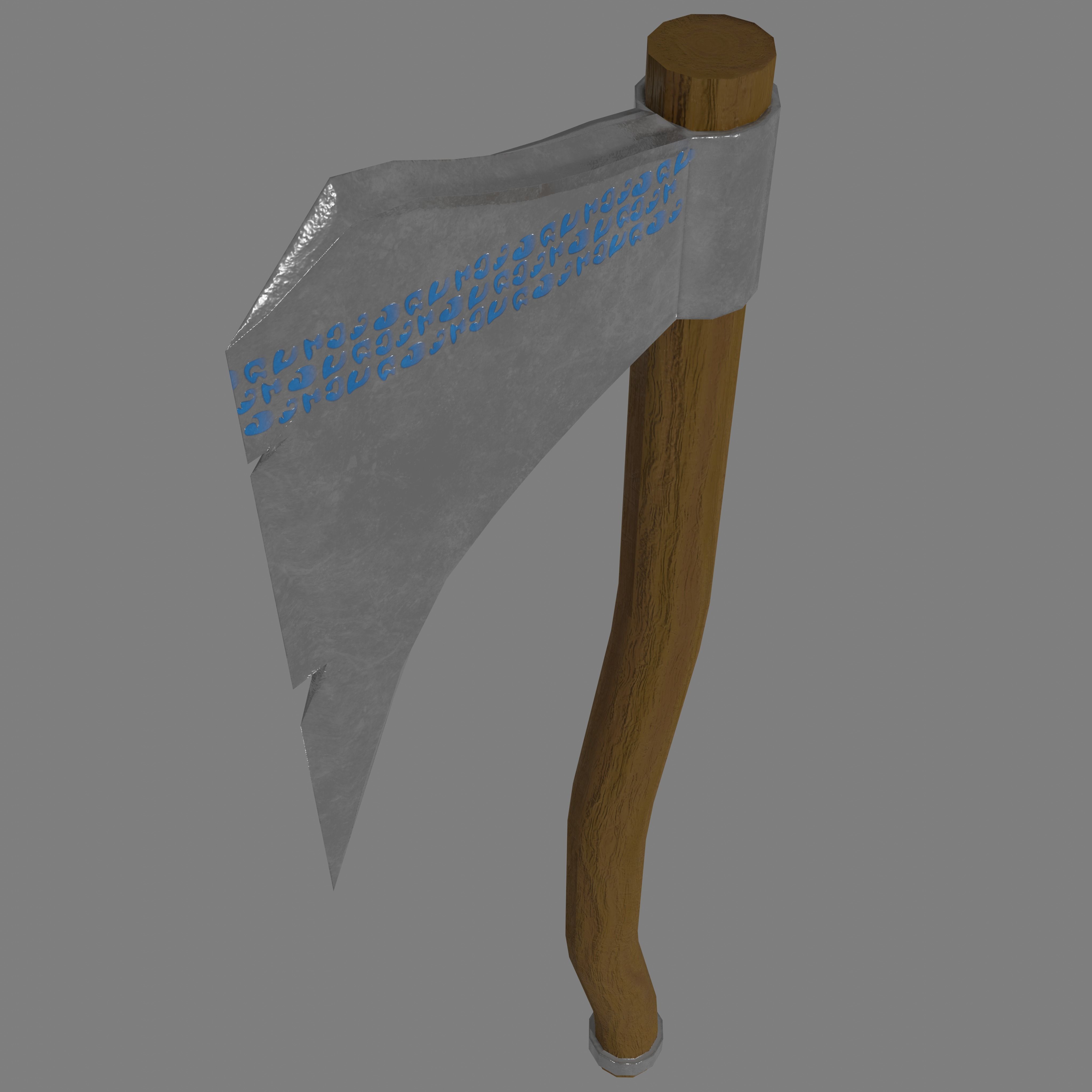 Stylized low-poly axe 3D model Free low-poly 3D model_2