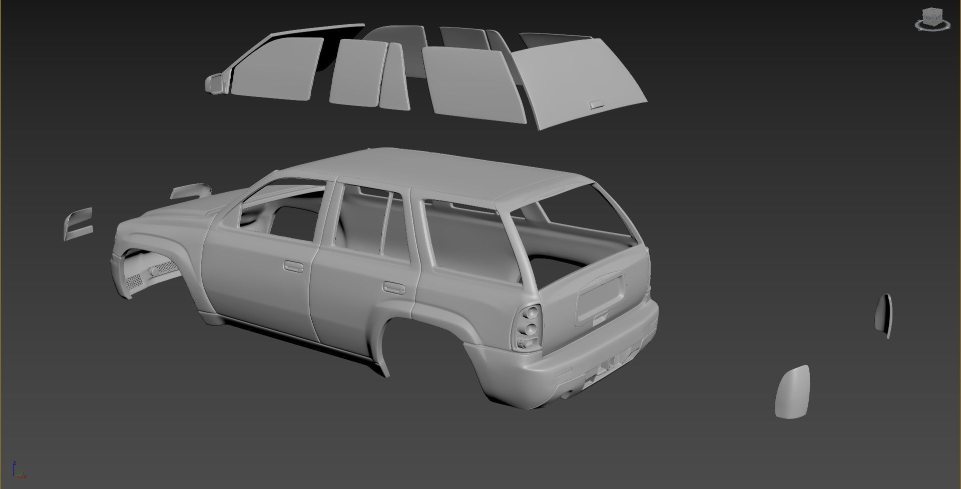 Chevrolet TrailBlaizer 2007 Body For Print 3D print model_5