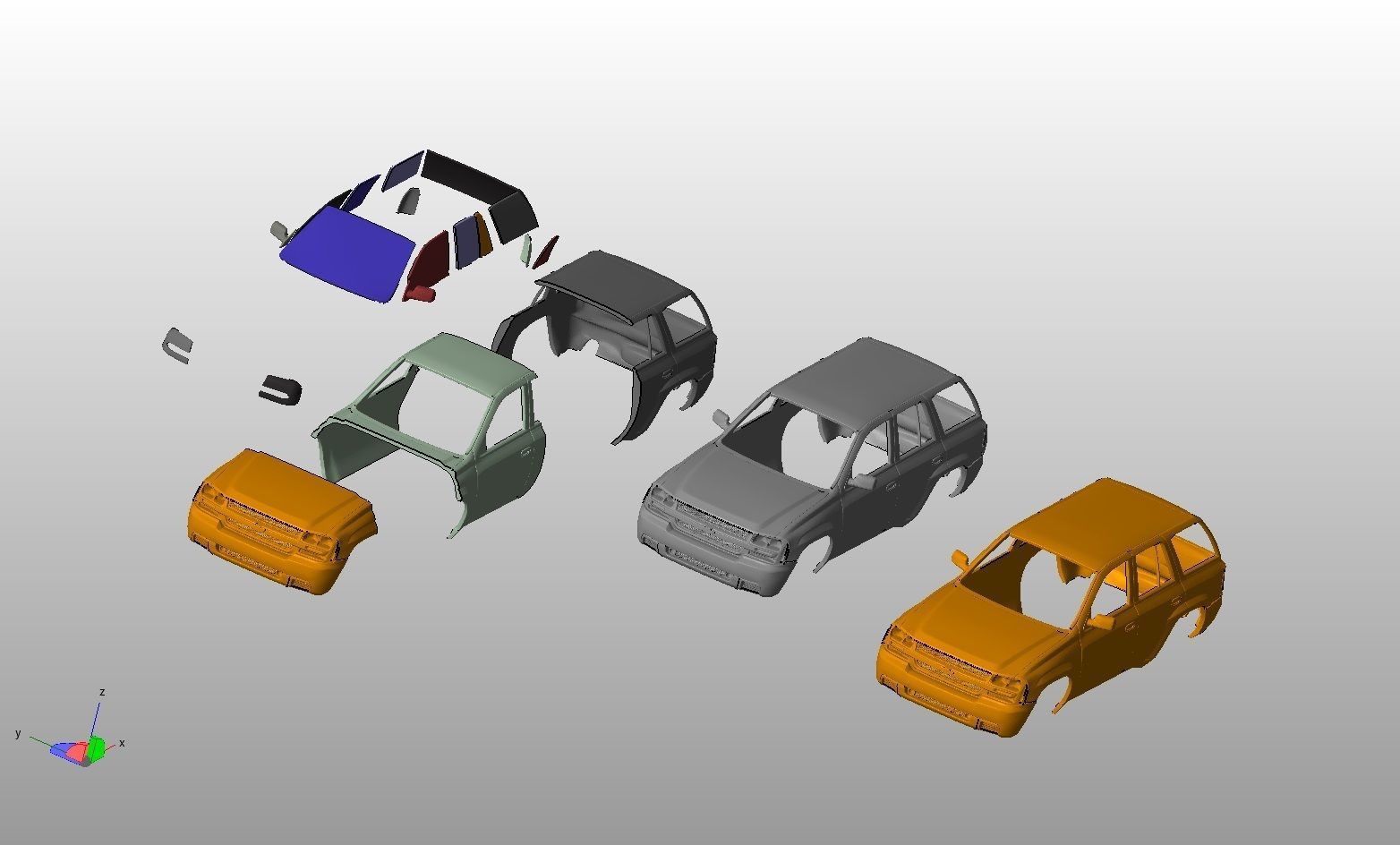 Chevrolet TrailBlaizer 2007 Body For Print 3D print model_6