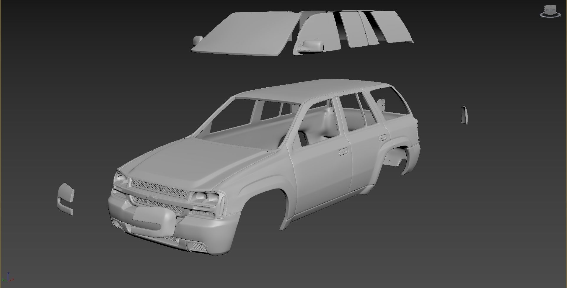 Chevrolet TrailBlaizer 2007 Body For Print 3D print model_4