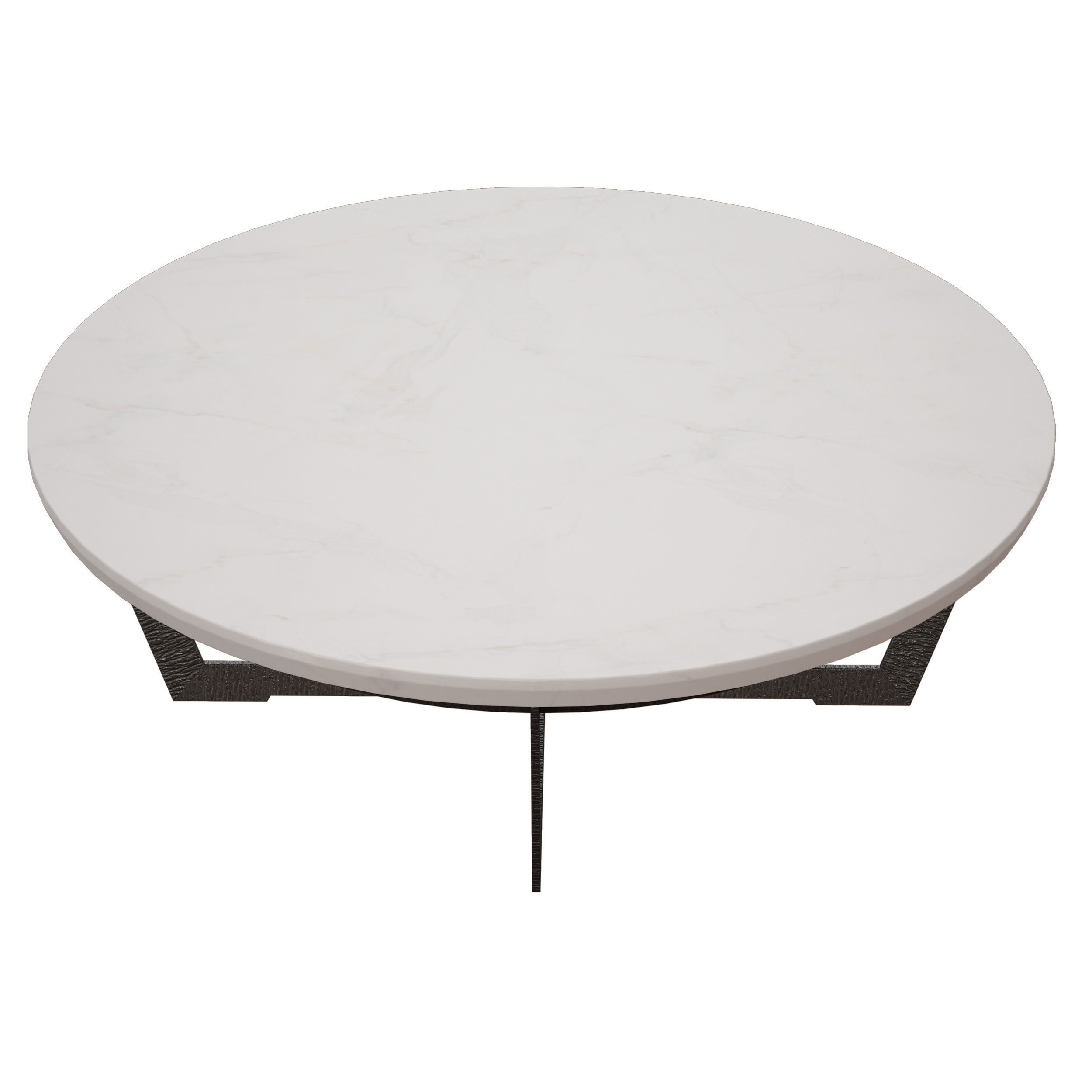 Verdad Round White Marble Coffee Table Crate and Barrel 3D model_3
