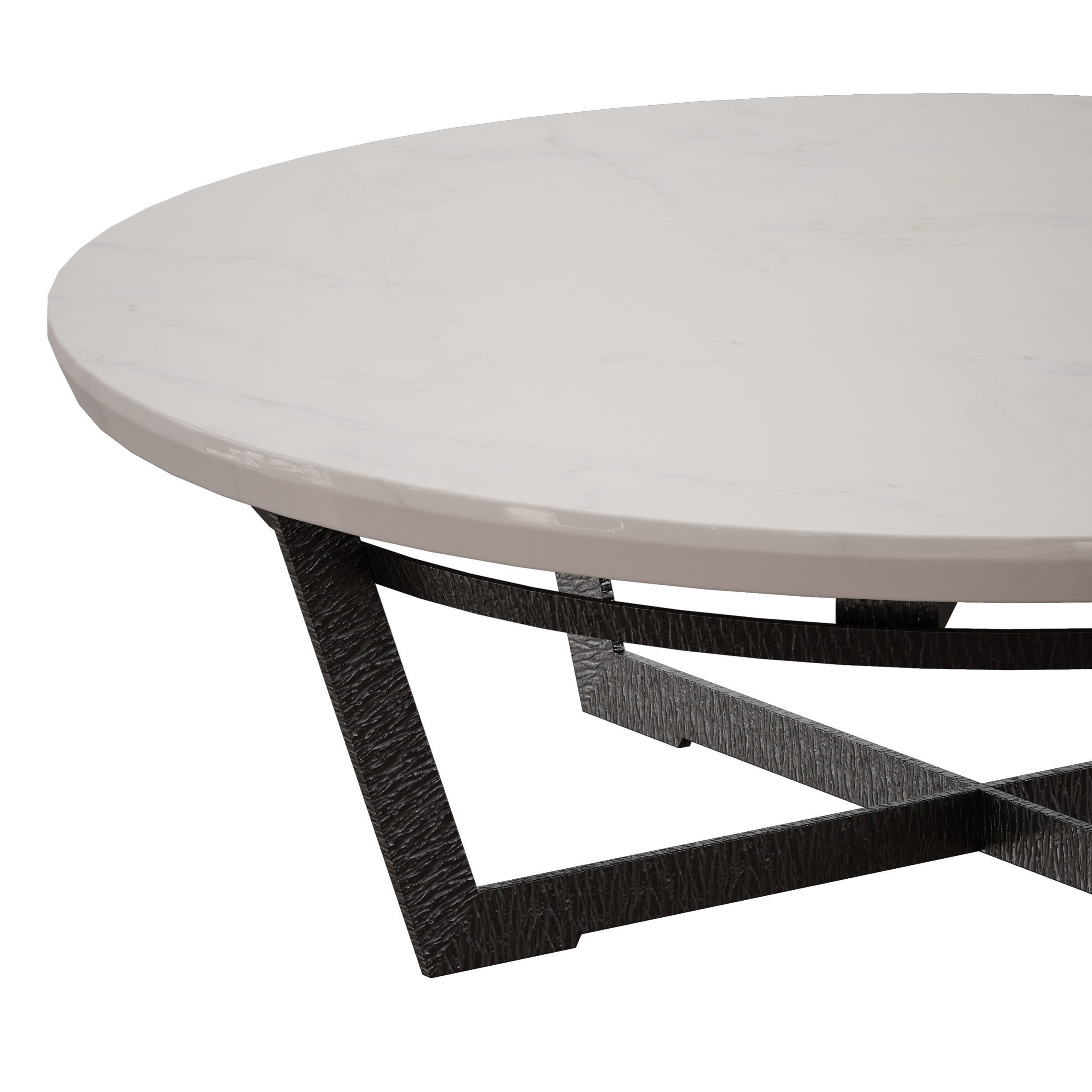 Verdad Round White Marble Coffee Table Crate and Barrel 3D model_7