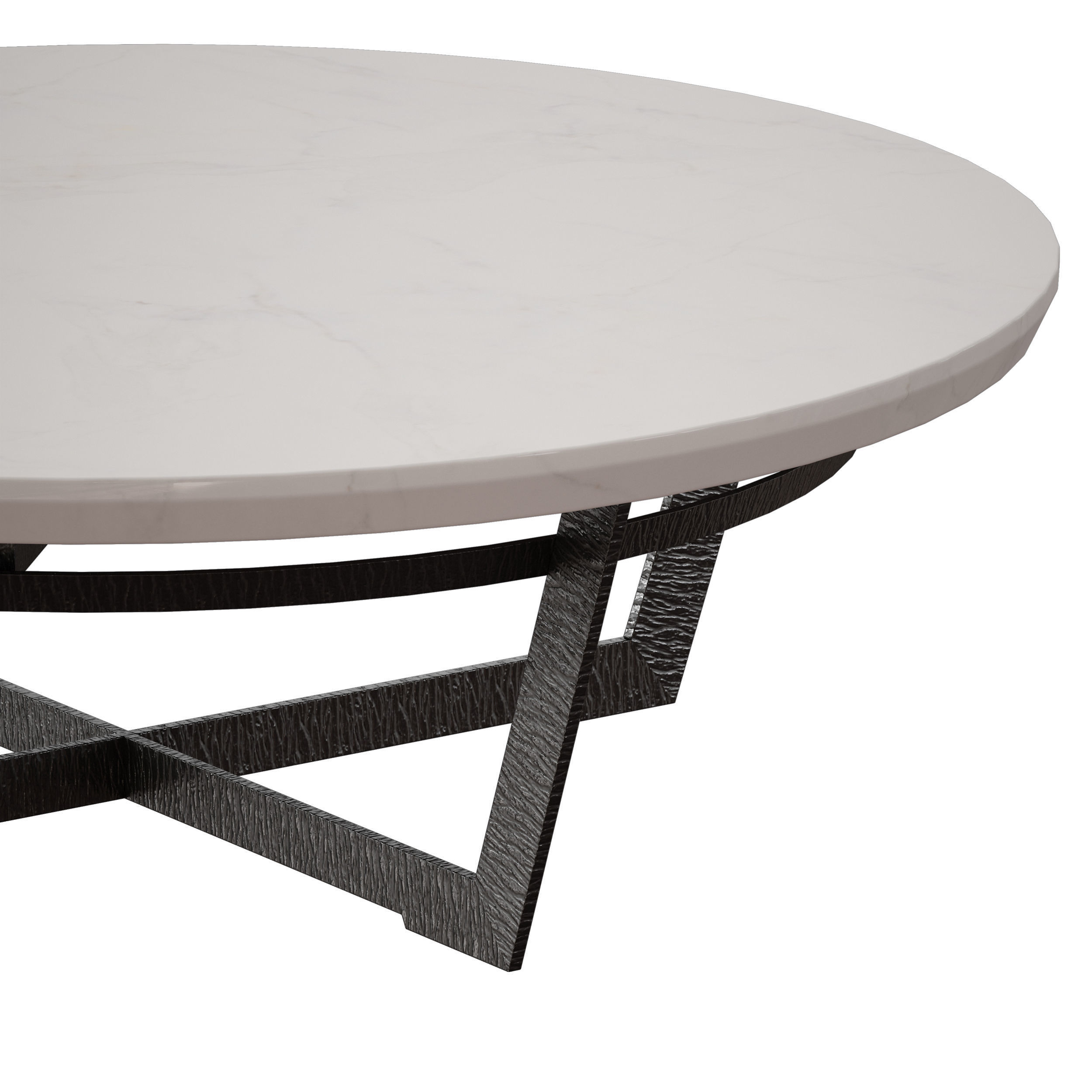 Verdad Round White Marble Coffee Table Crate and Barrel 3D model_8