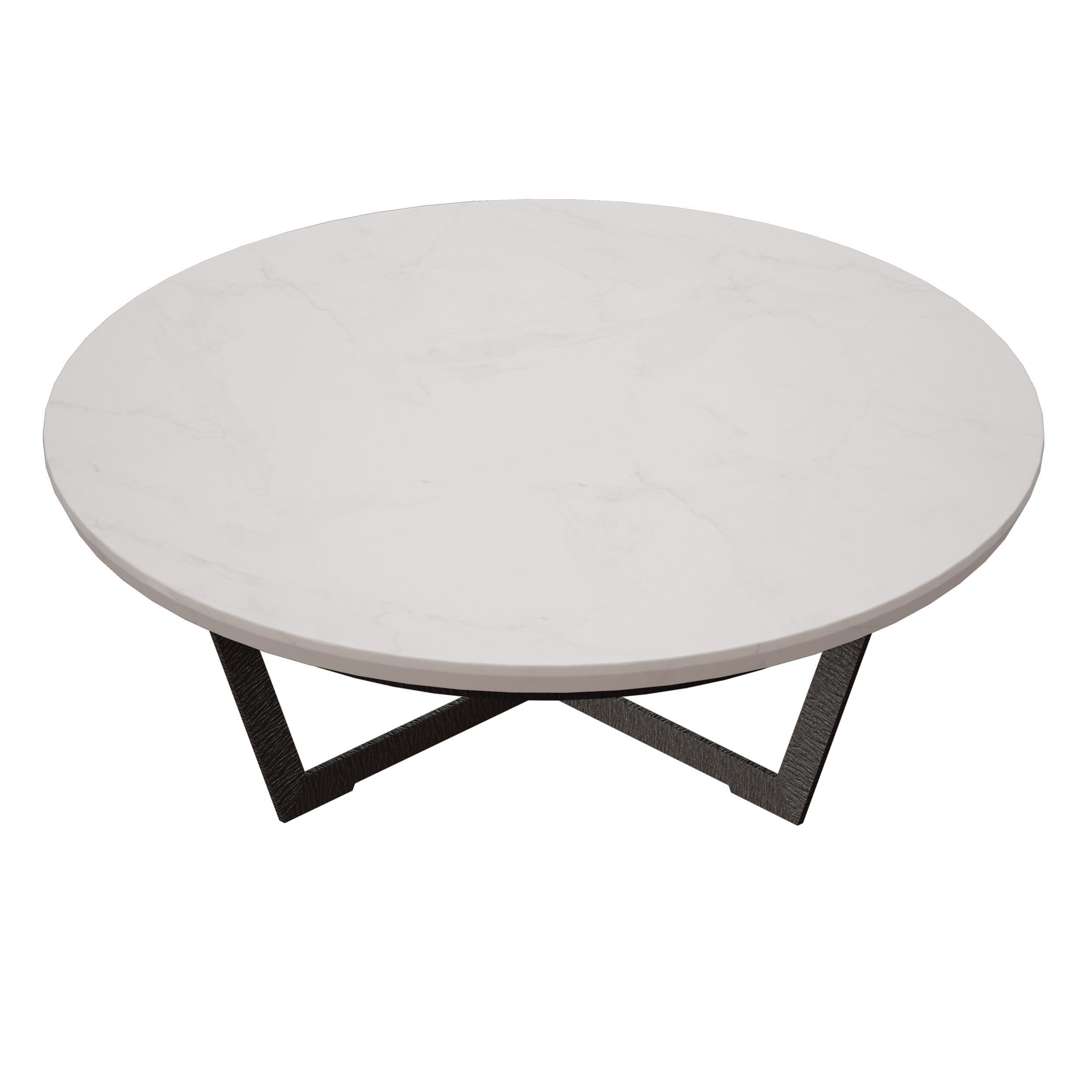 Verdad Round White Marble Coffee Table Crate and Barrel 3D model_4