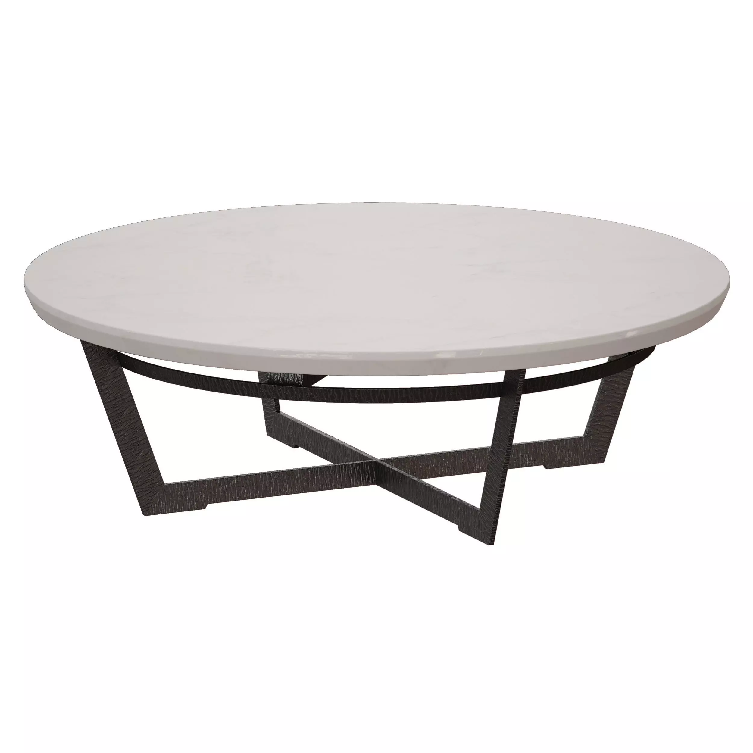 Verdad Round White Marble Coffee Table Crate and Barrel 3D model_0