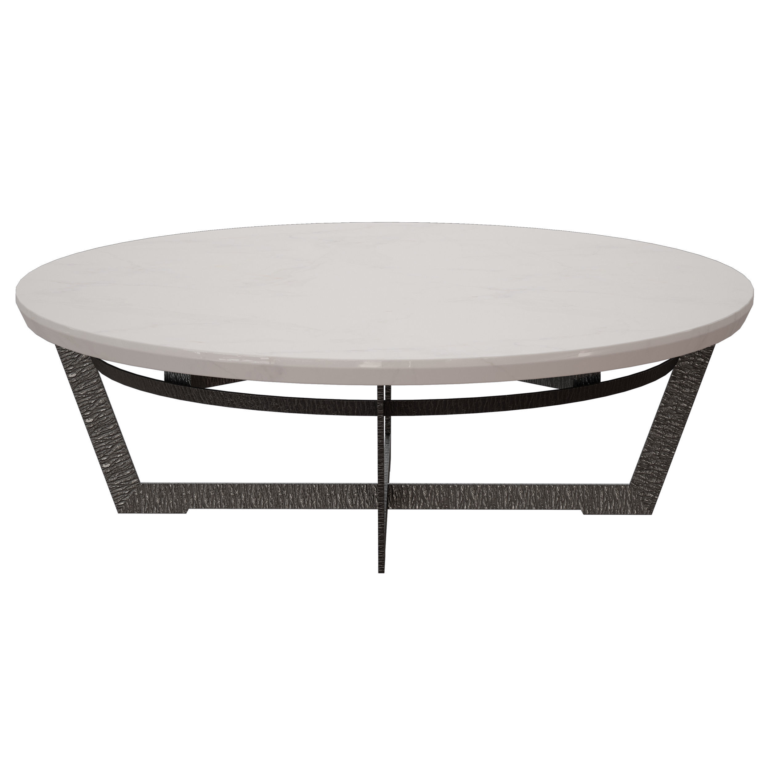 Verdad Round White Marble Coffee Table Crate and Barrel 3D model_1