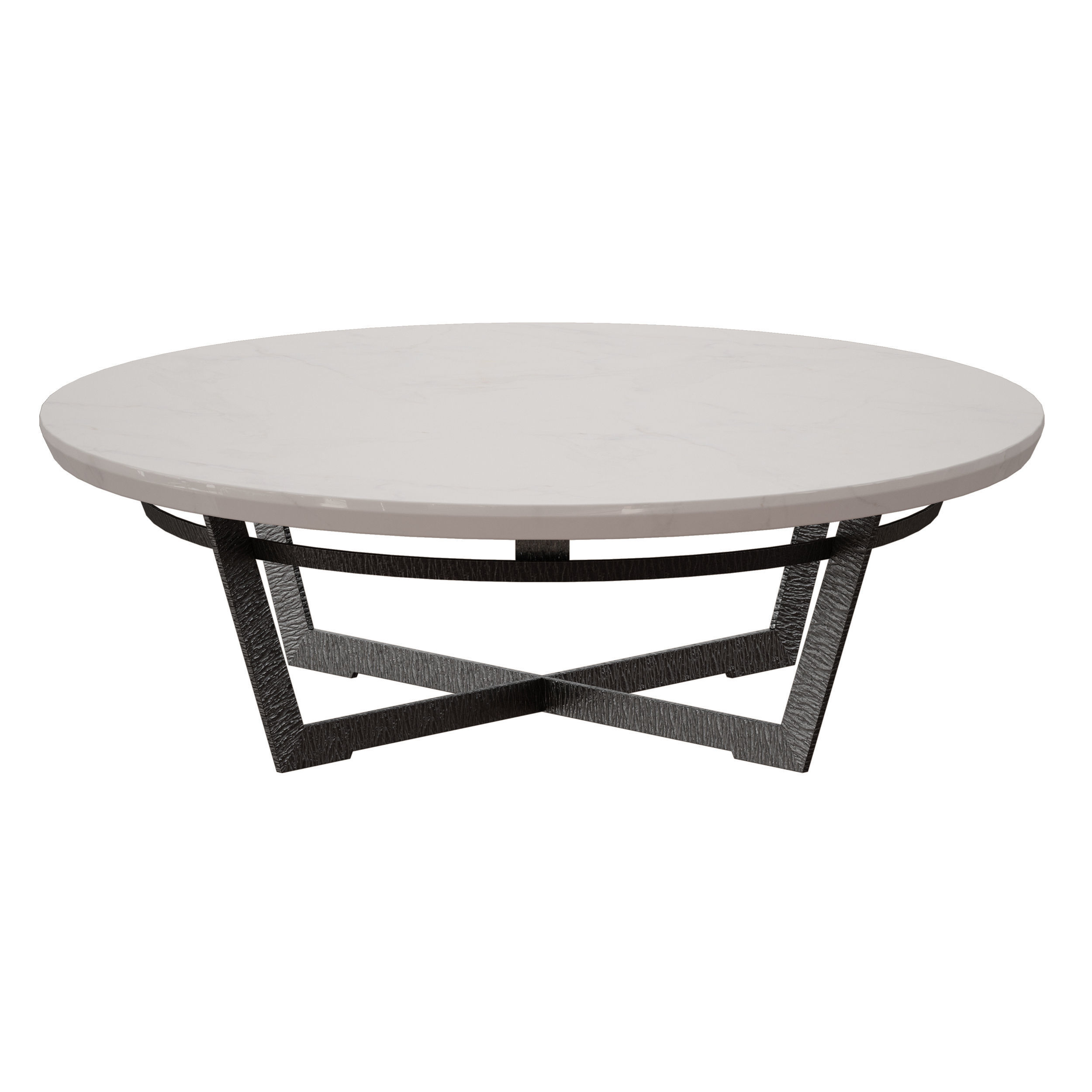 Verdad Round White Marble Coffee Table Crate and Barrel 3D model_5