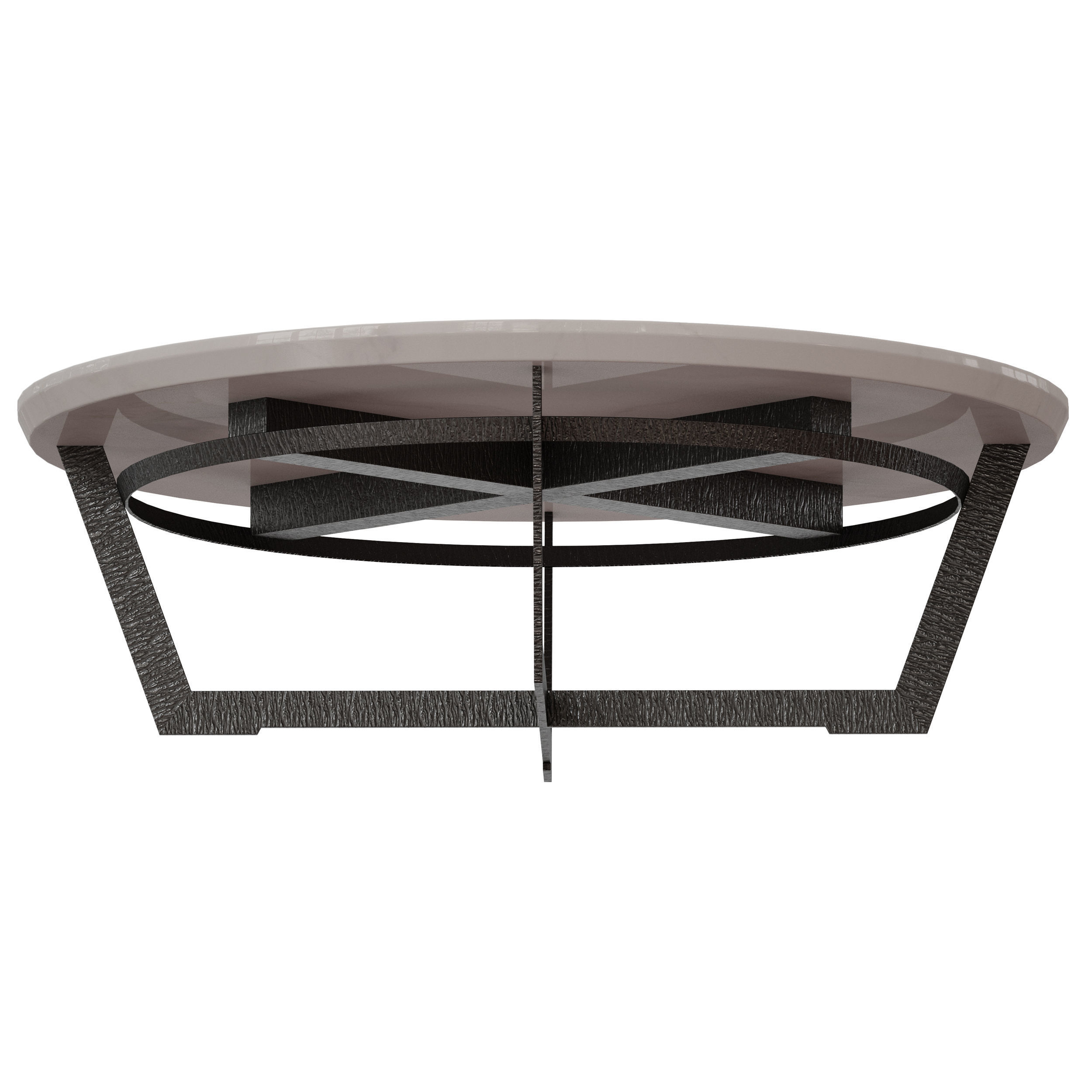 Verdad Round White Marble Coffee Table Crate and Barrel 3D model_2
