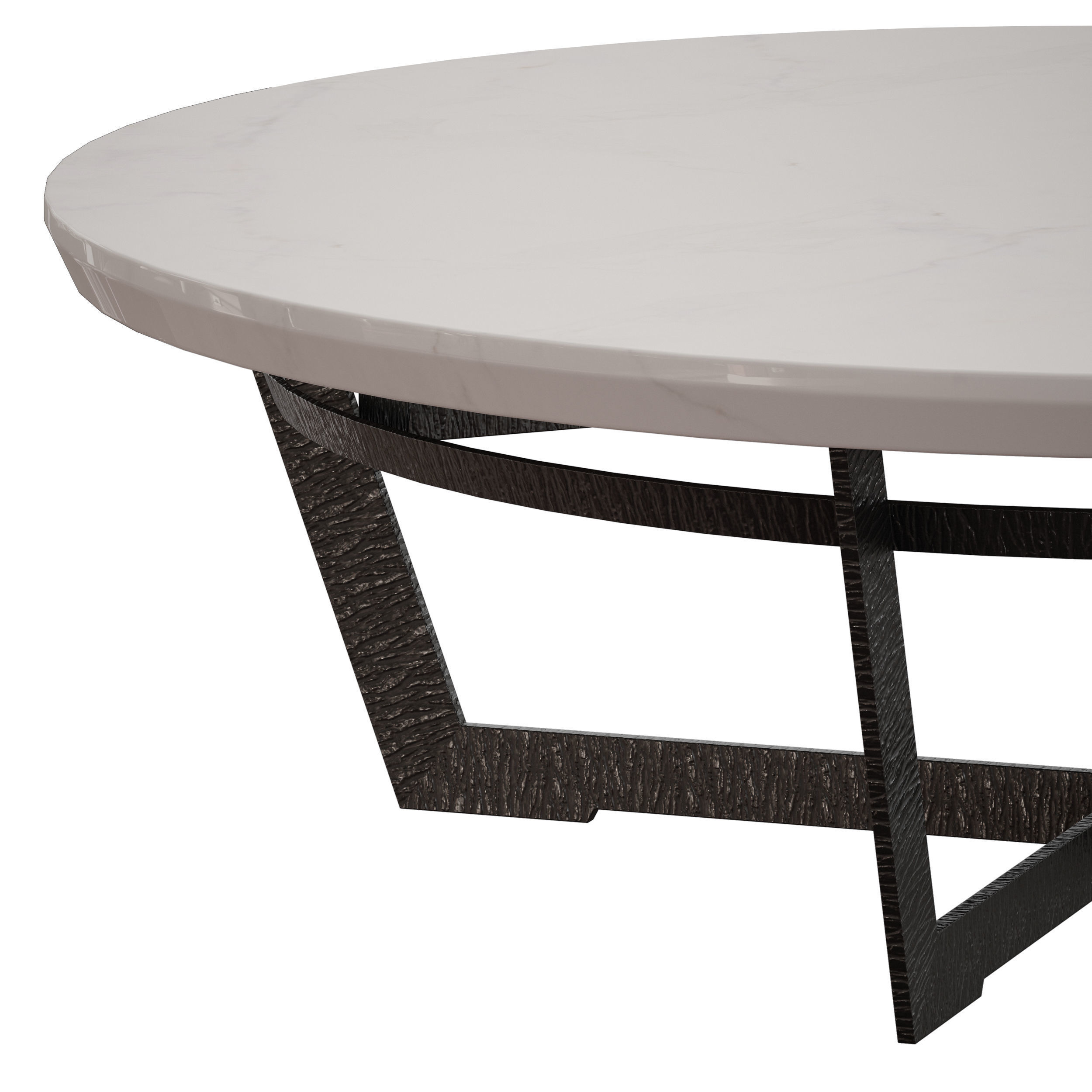 Verdad Round White Marble Coffee Table Crate and Barrel 3D model_9