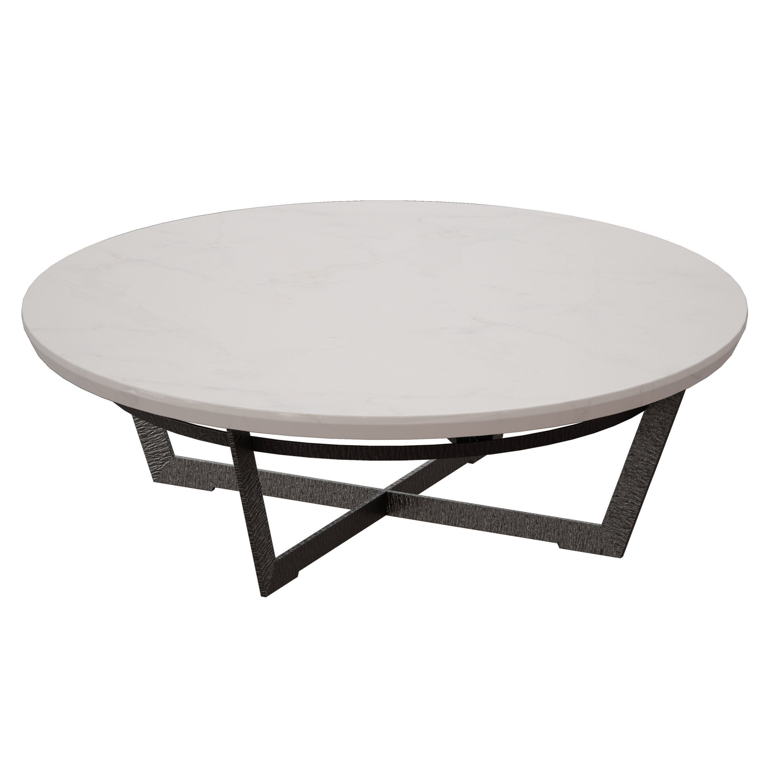 Verdad Round White Marble Coffee Table Crate and Barrel 3D model_6