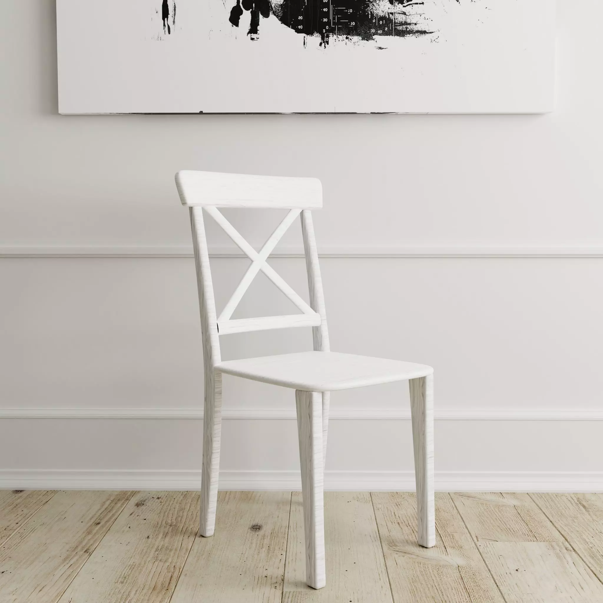Chair American Wood - Photorealistic PBR  Low-poly 3D model_0