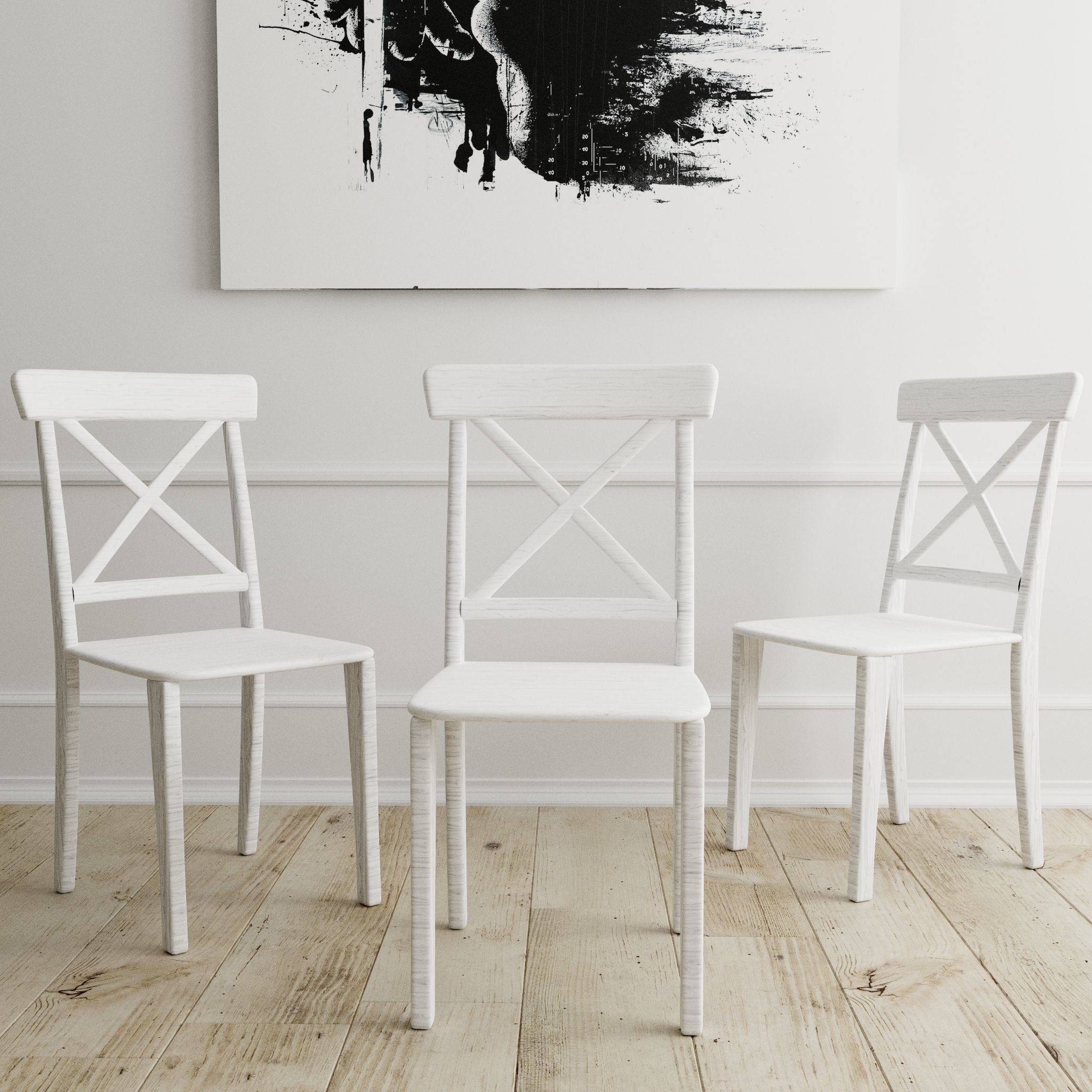 Chair American Wood - Photorealistic PBR  Low-poly 3D model_2