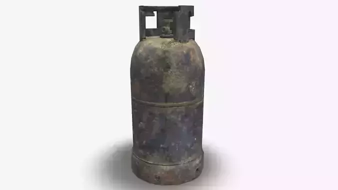 Oriental rusted gas cylinder PBR Low-poly 3D model