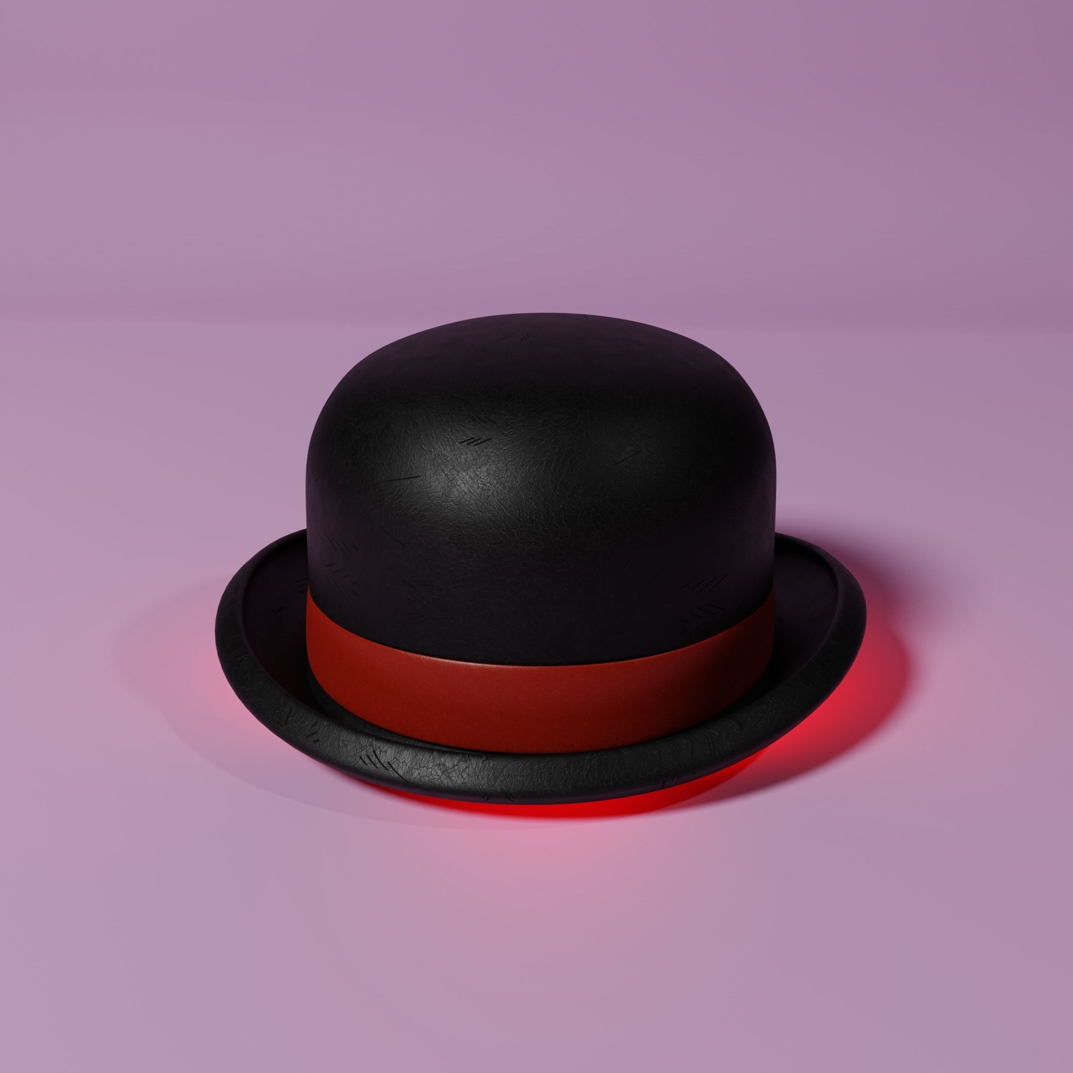 Stylish bowler hat with belt 3D model | CGTrader