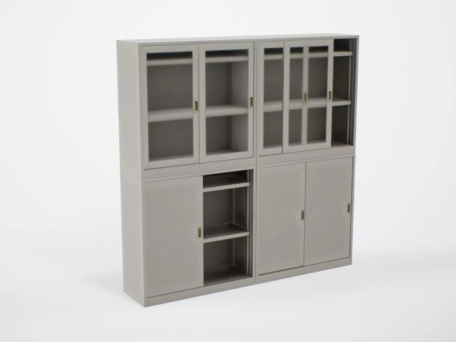 Modular Japanese Office Shelves - 6 models Free low-poly 3D model_0