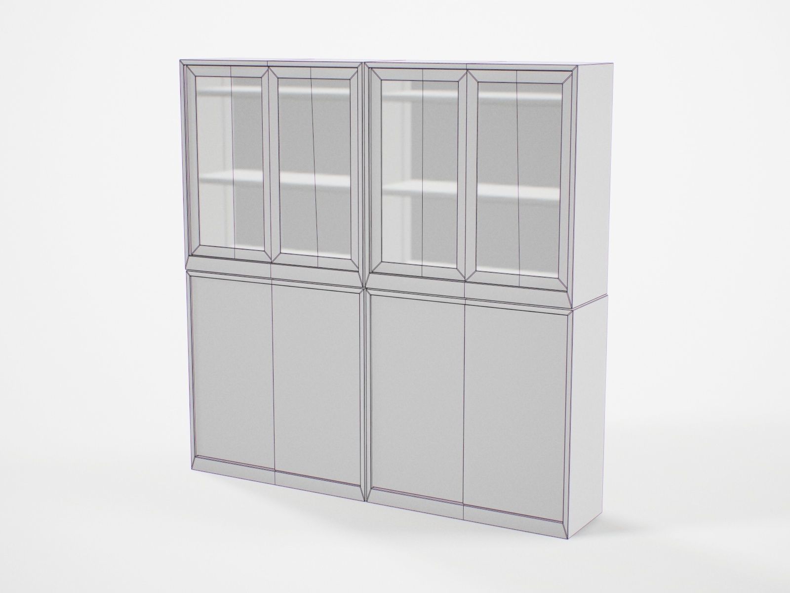 Modular Japanese Office Shelves - 6 models Free low-poly 3D model_6