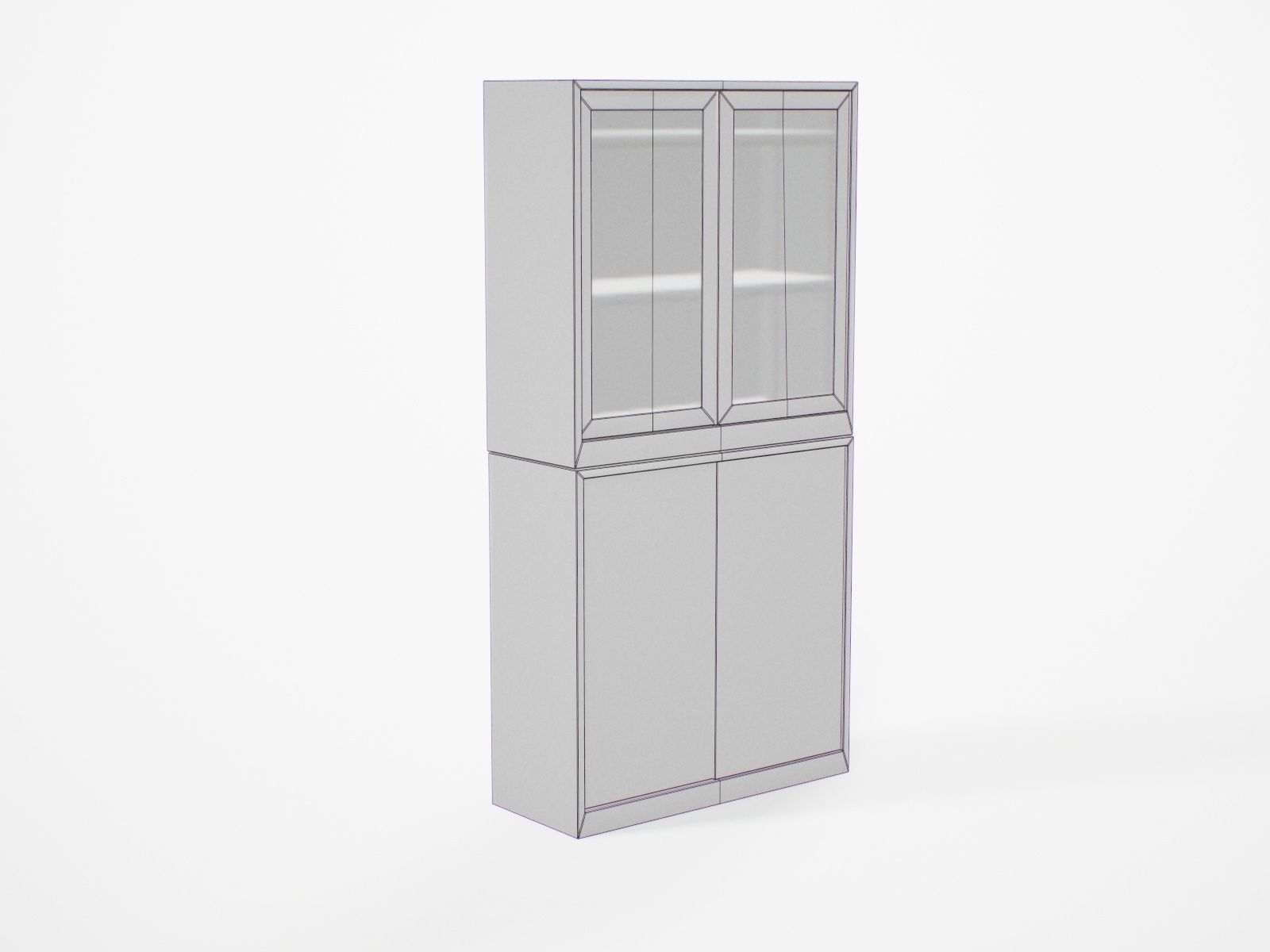 Modular Japanese Office Shelves - 6 models Free low-poly 3D model_7