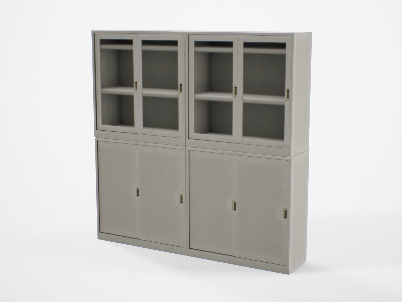 Modular Japanese Office Shelves - 6 models Free low-poly 3D model_5