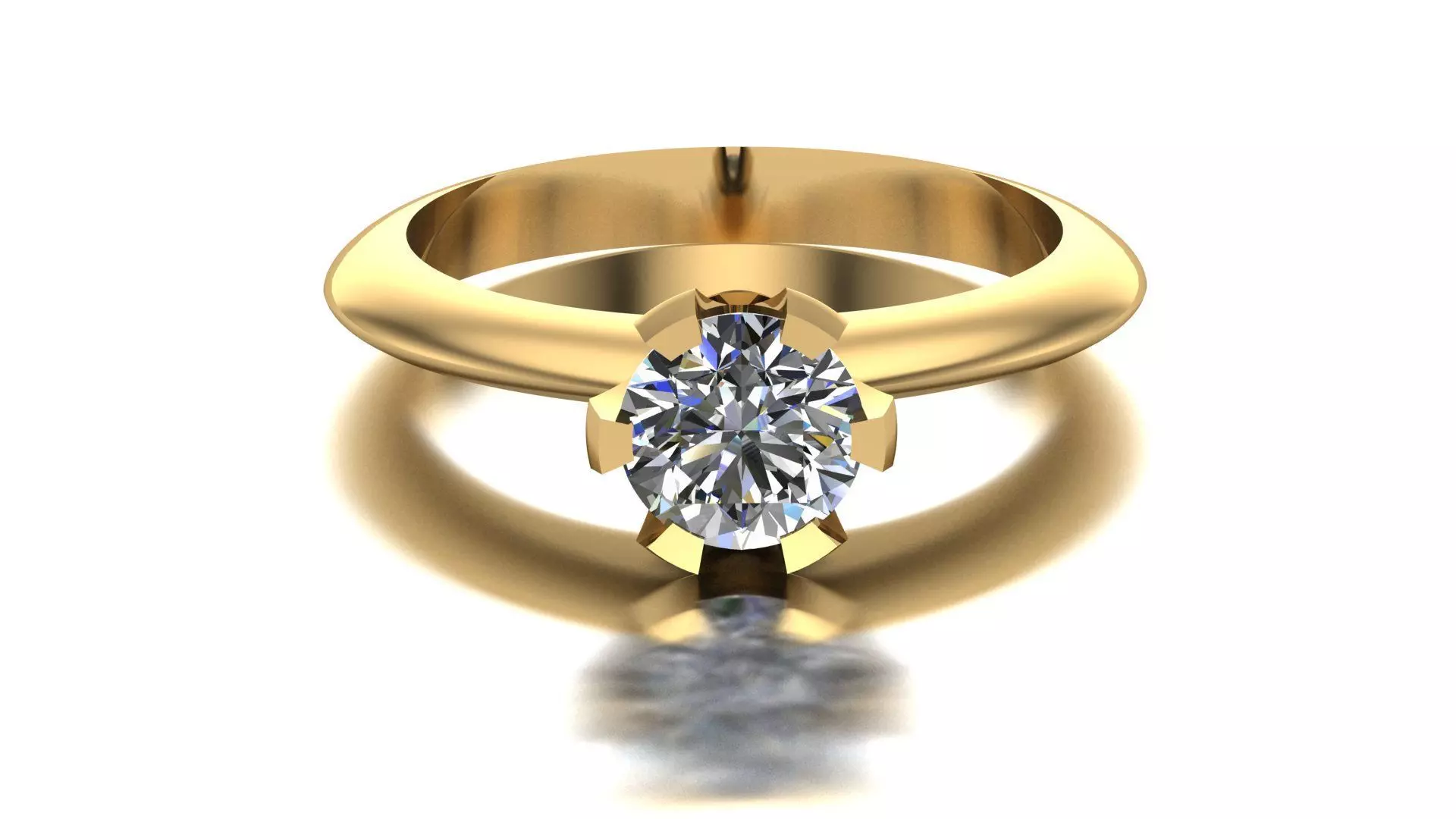 solitaire gold engagement ring with marquise cut diamond Free 3D print model